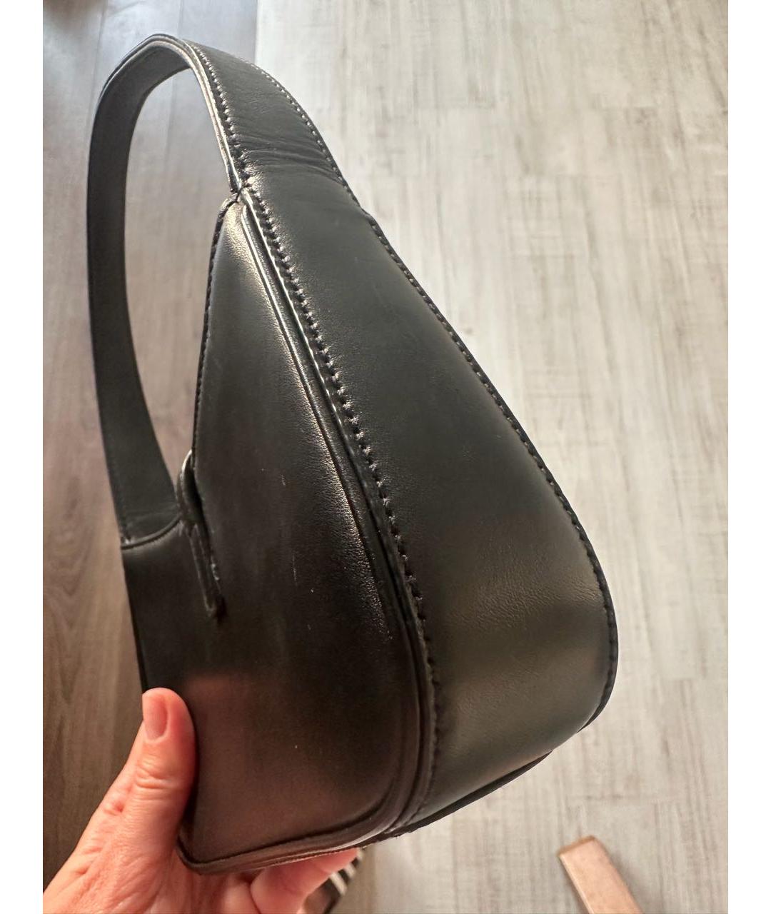 SAINT LAURENT Черная кожаная сумка с короткими ручками, фото 2