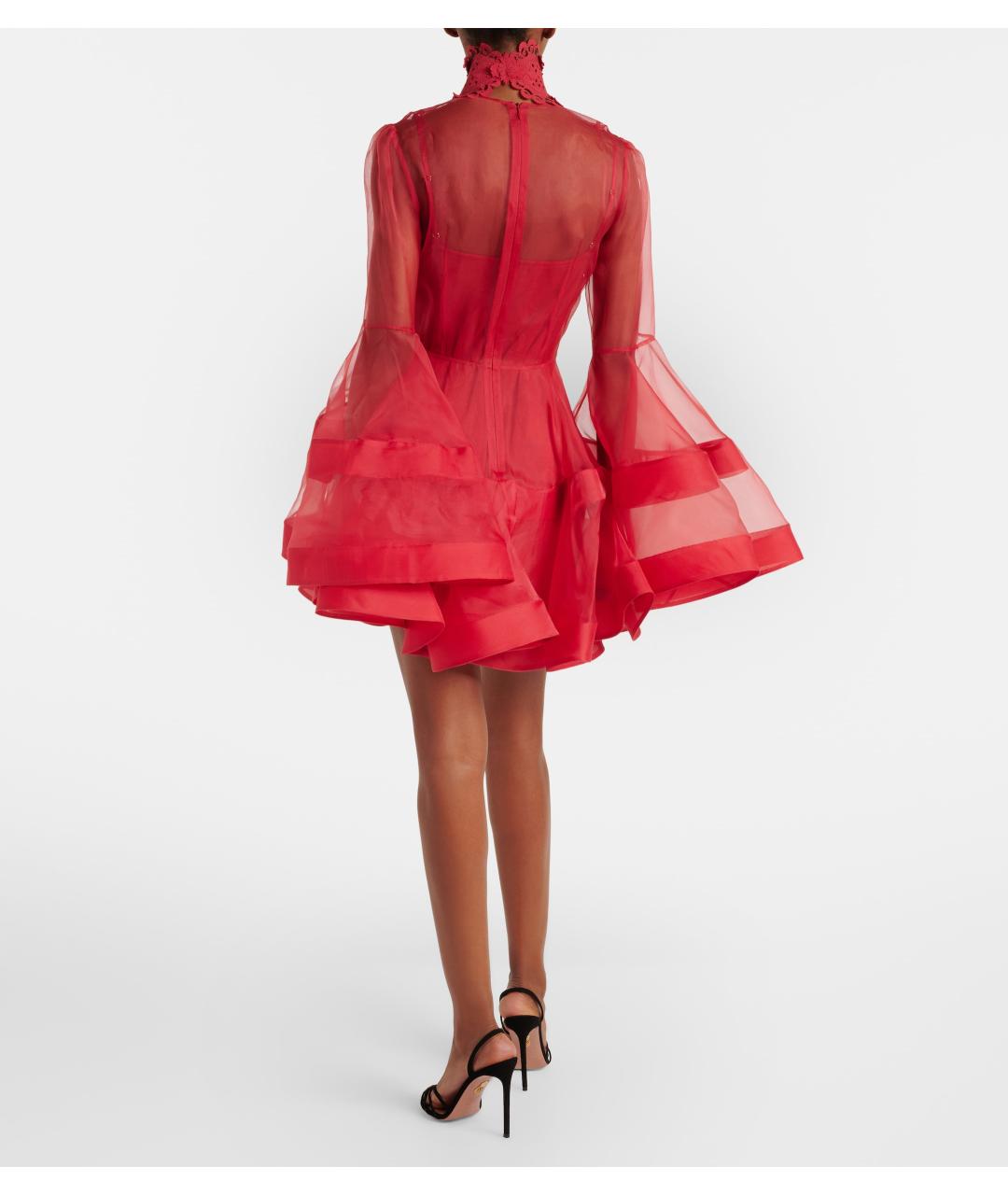 ZIMMERMANN Красное шелковое коктейльное платье, фото 4