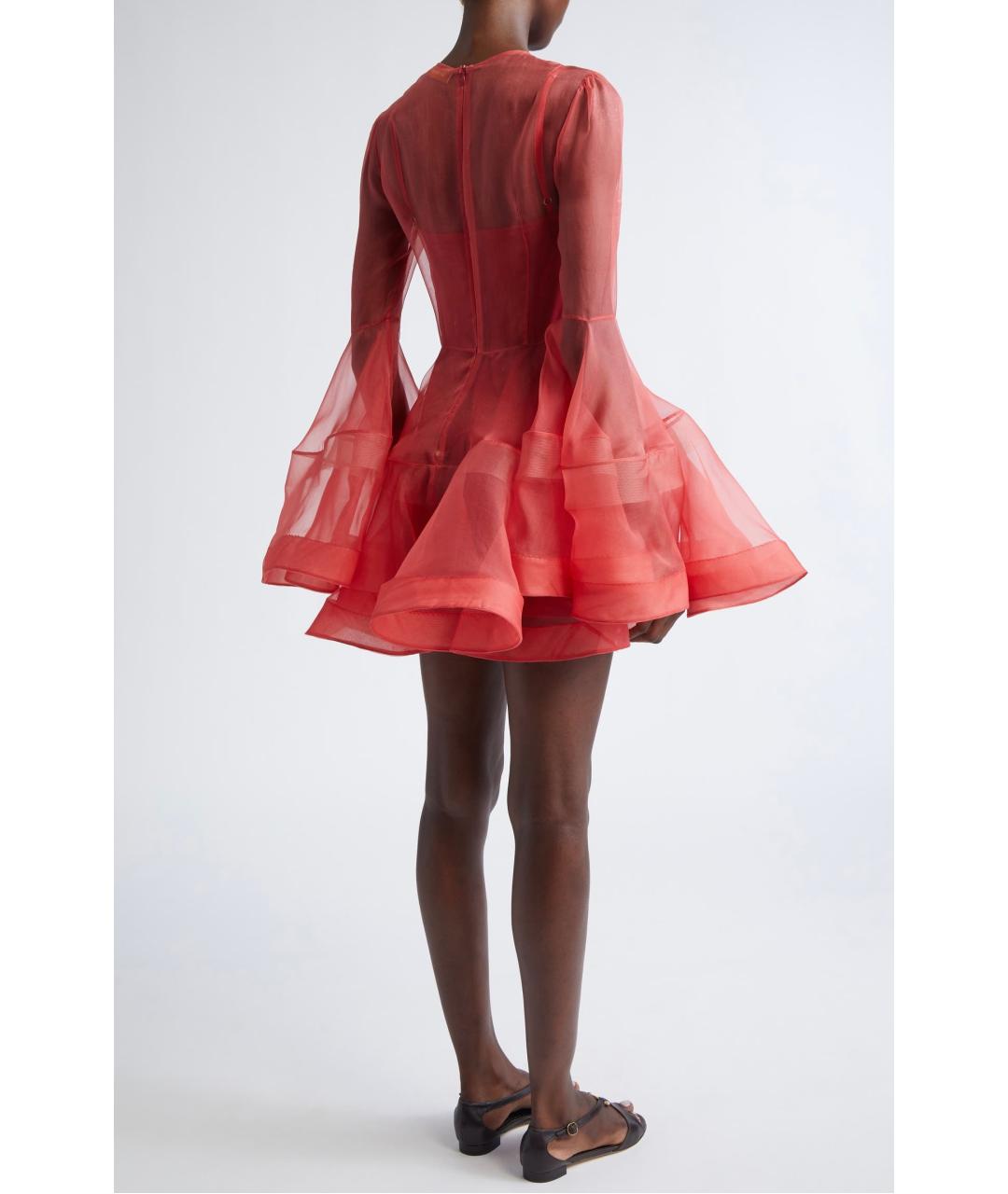 ZIMMERMANN Красное шелковое коктейльное платье, фото 6