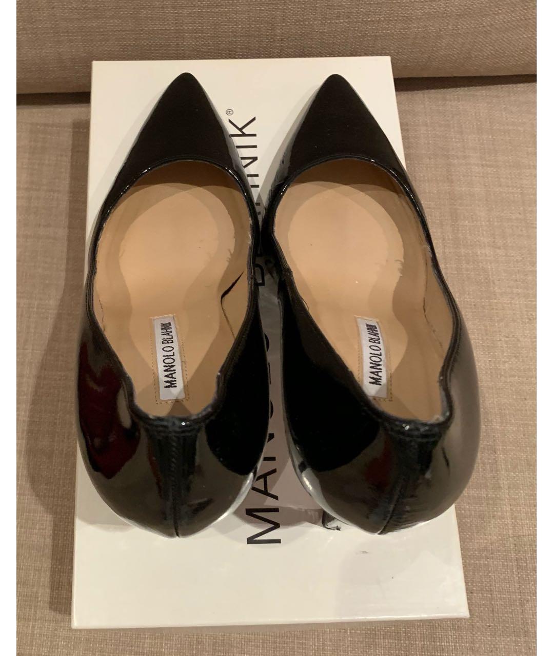 MANOLO BLAHNIK Черные туфли из лакированной кожи, фото 3