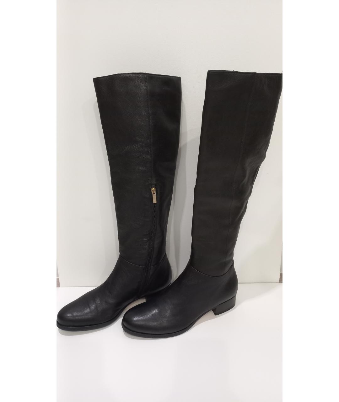 JIMMY CHOO Черные кожаные сапоги, фото 2
