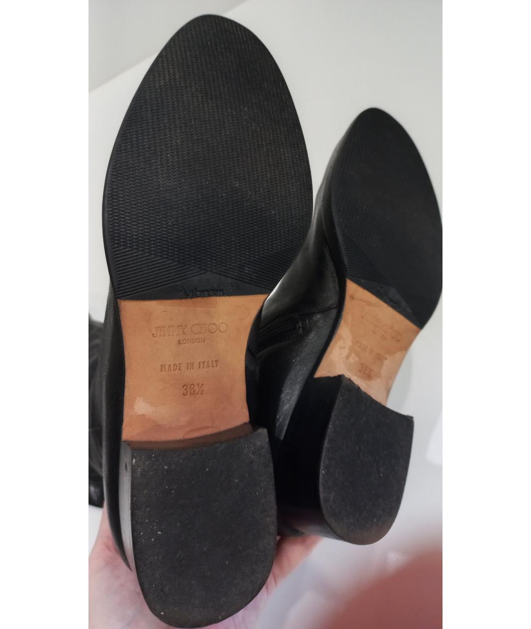 JIMMY CHOO Черные кожаные сапоги, фото 6