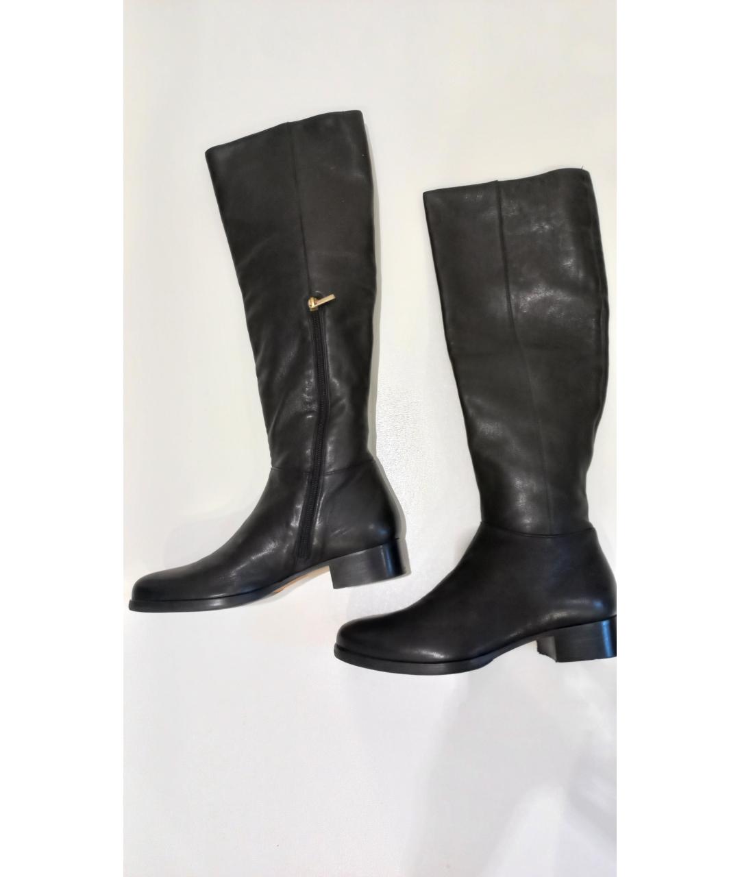 JIMMY CHOO Черные кожаные сапоги, фото 1
