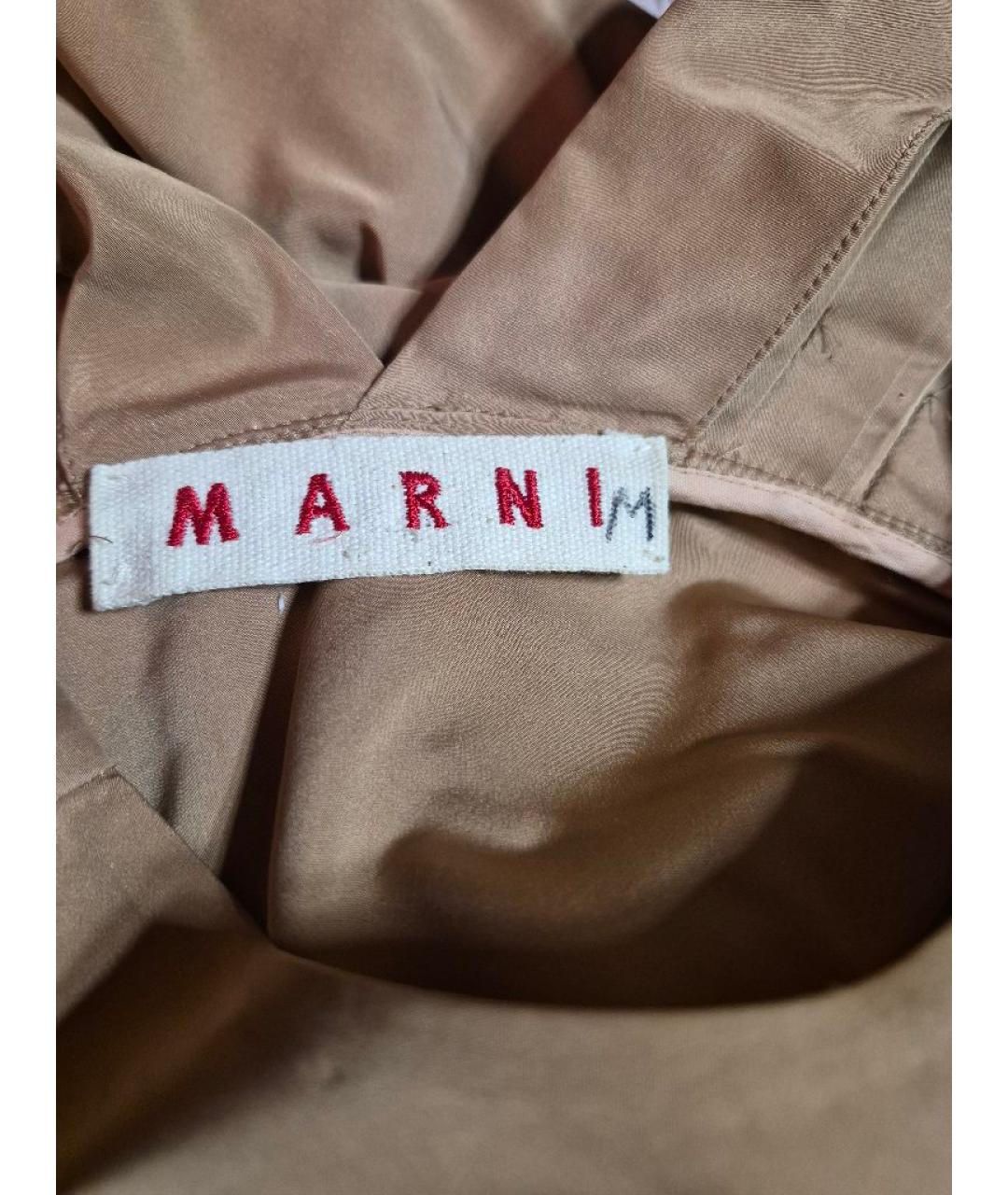 MARNI Бежевое полиэстеровое повседневное платье, фото 3