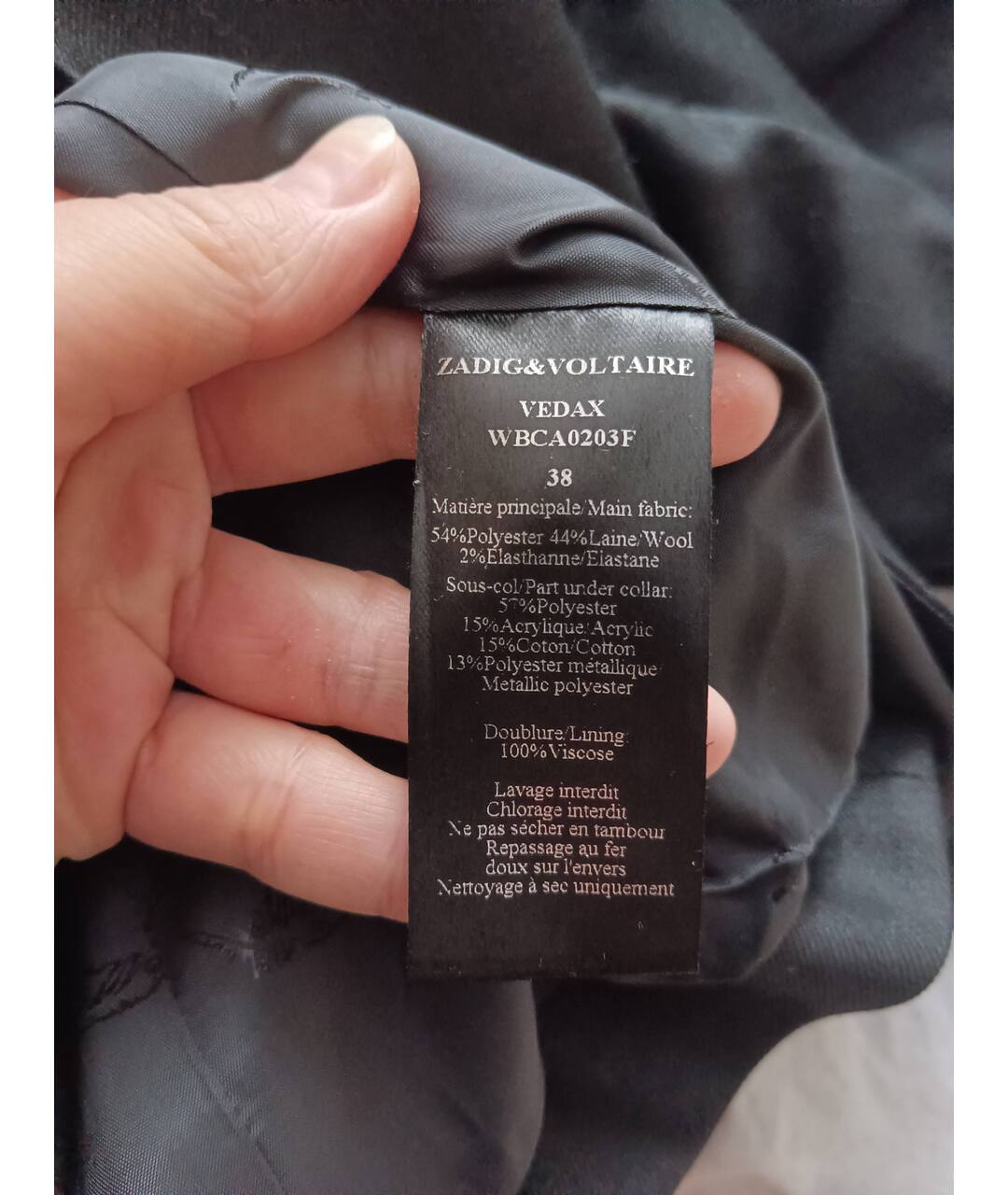 ZADIG & VOLTAIRE Черный полиэстеровый жакет/пиджак, фото 4