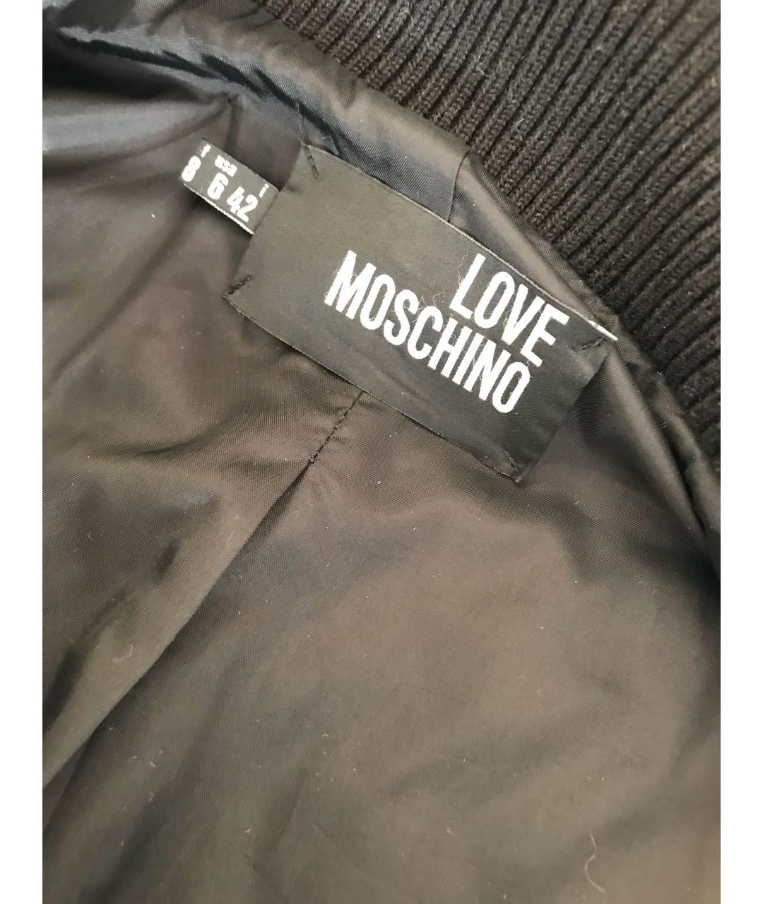 LOVE MOSCHINO Черное ацетатное пальто, фото 8