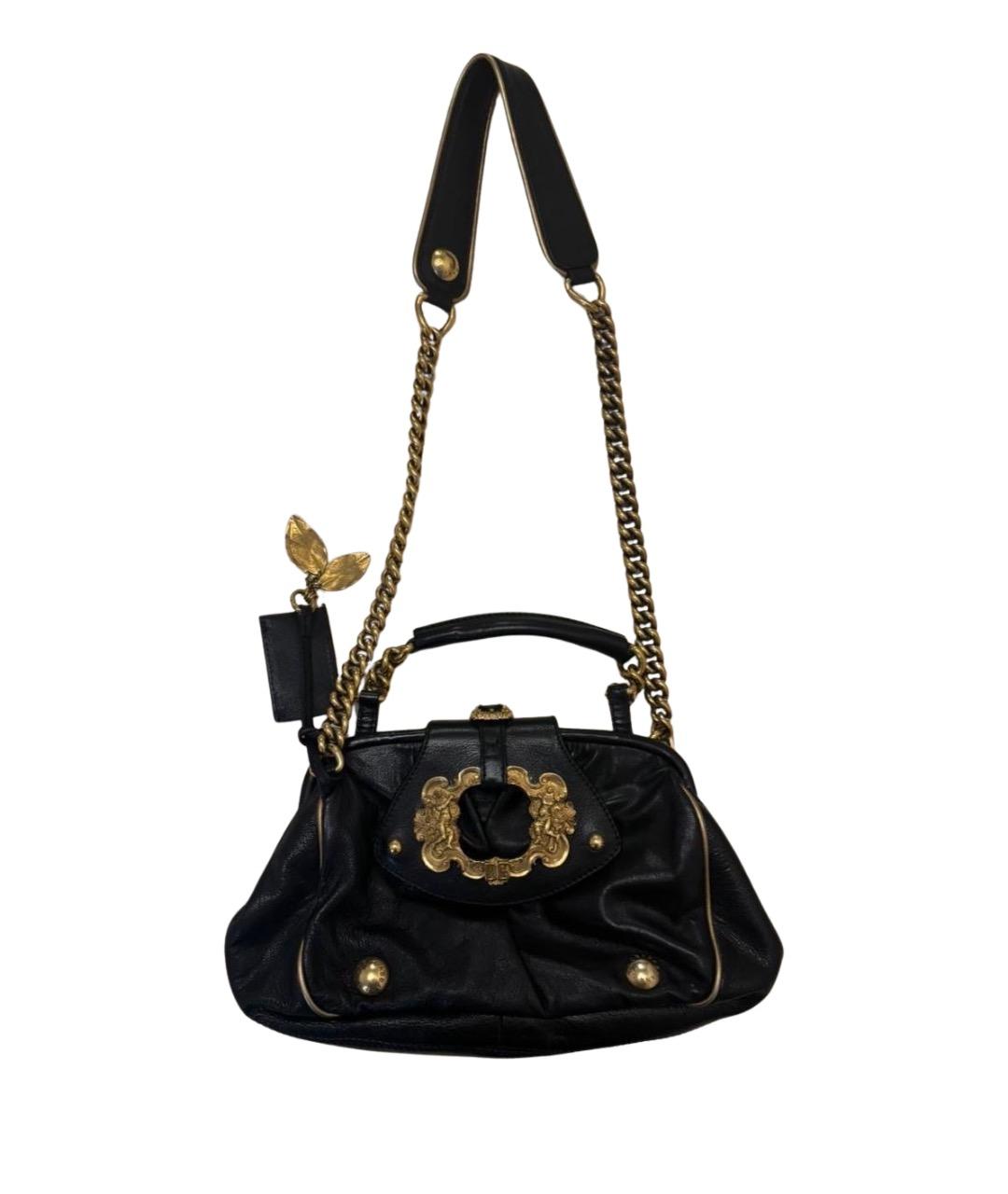DOLCE&GABBANA Черная кожаная сумка с короткими ручками, фото 1
