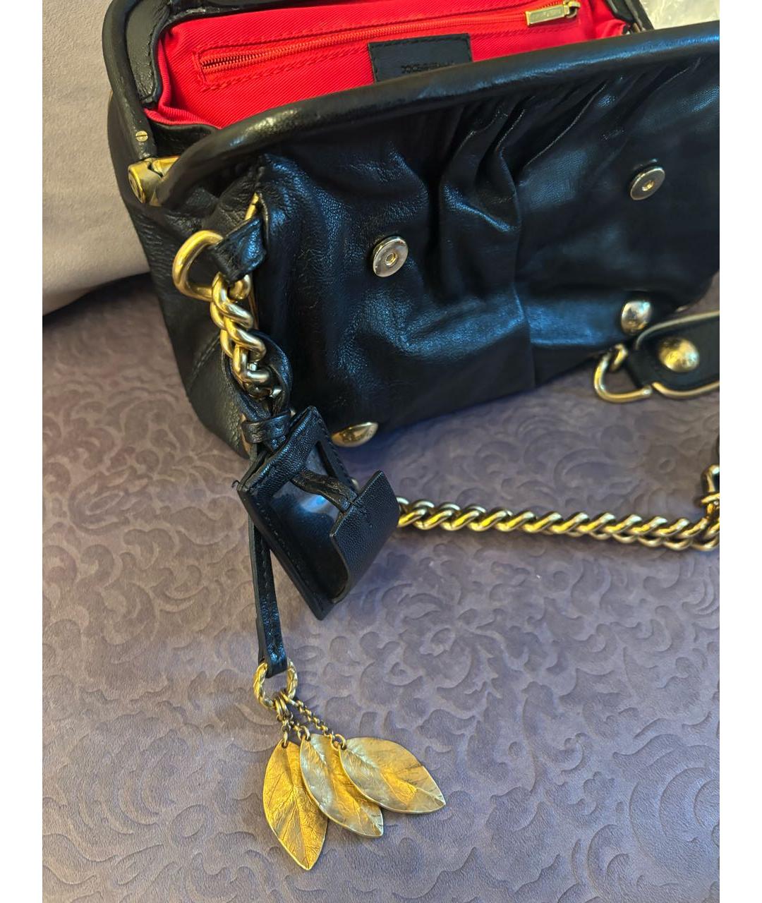 DOLCE&GABBANA Черная кожаная сумка с короткими ручками, фото 7