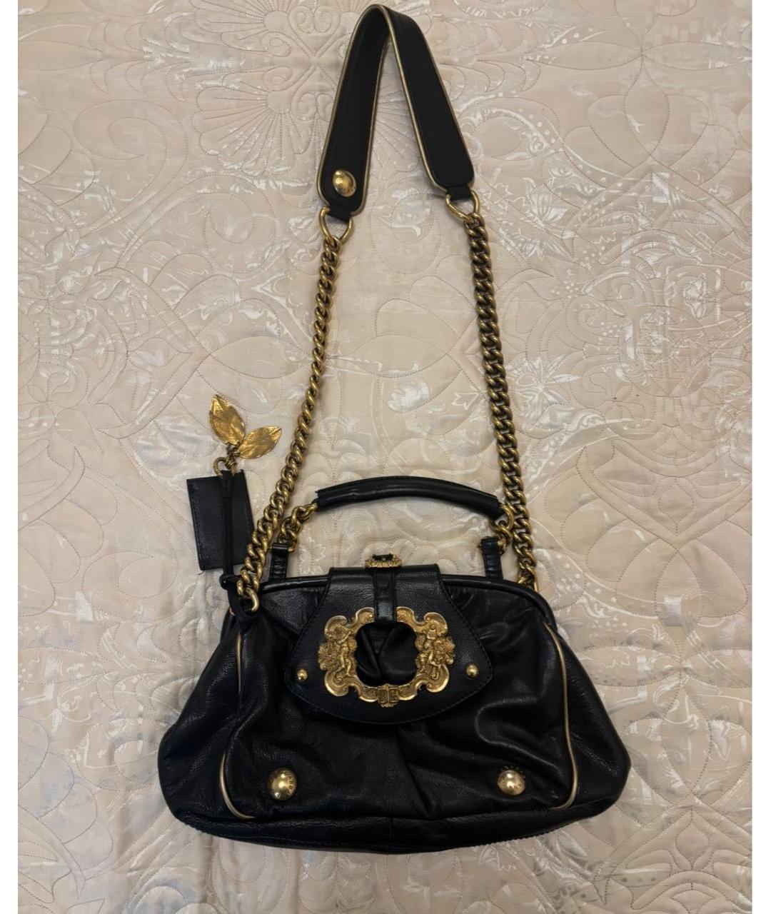 DOLCE&GABBANA Черная кожаная сумка с короткими ручками, фото 9