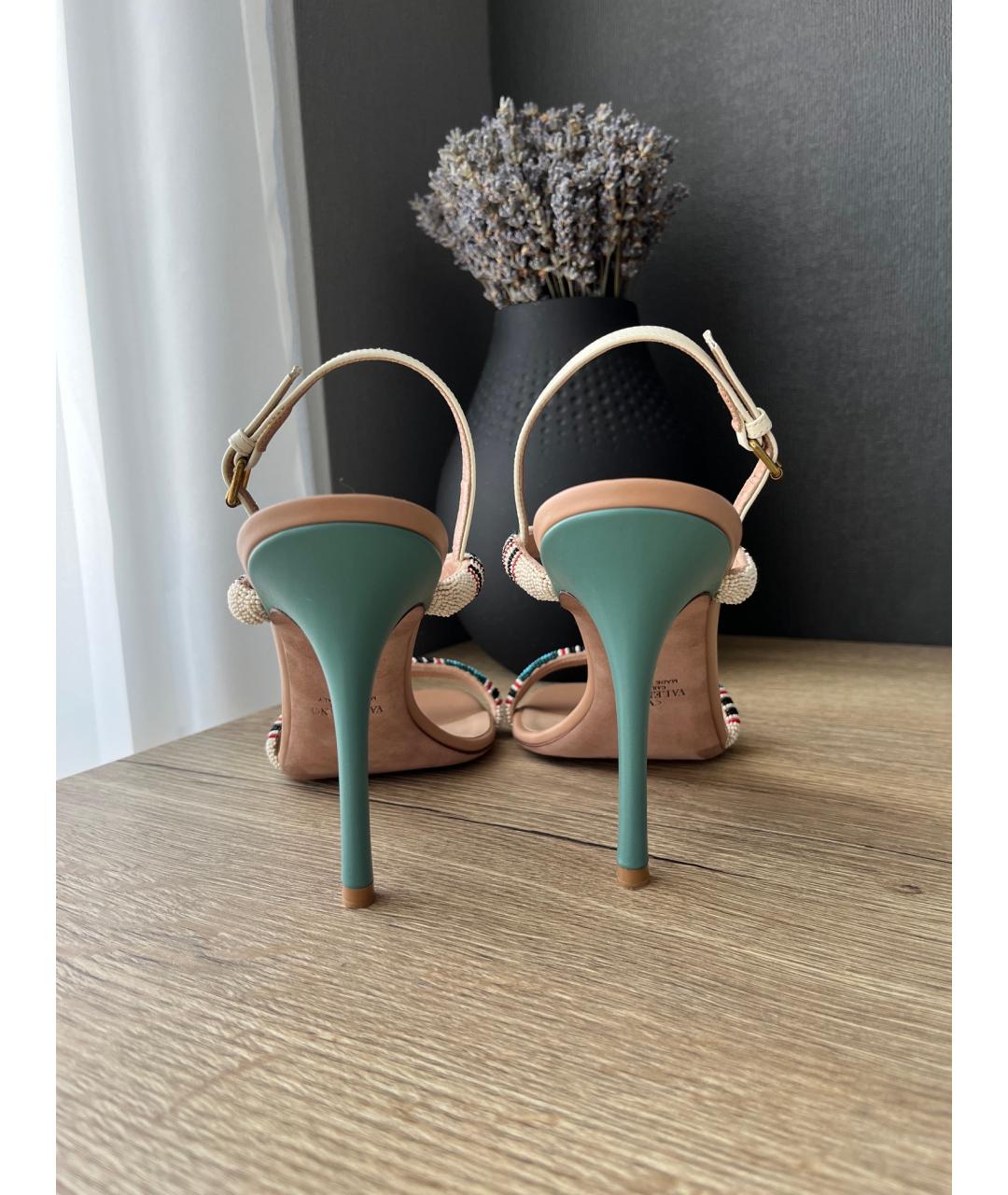 VALENTINO Мульти кожаные босоножки, фото 4