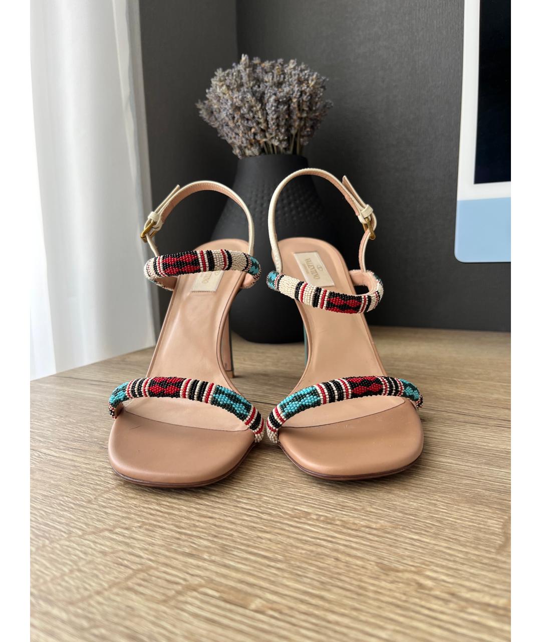 VALENTINO Мульти кожаные босоножки, фото 3