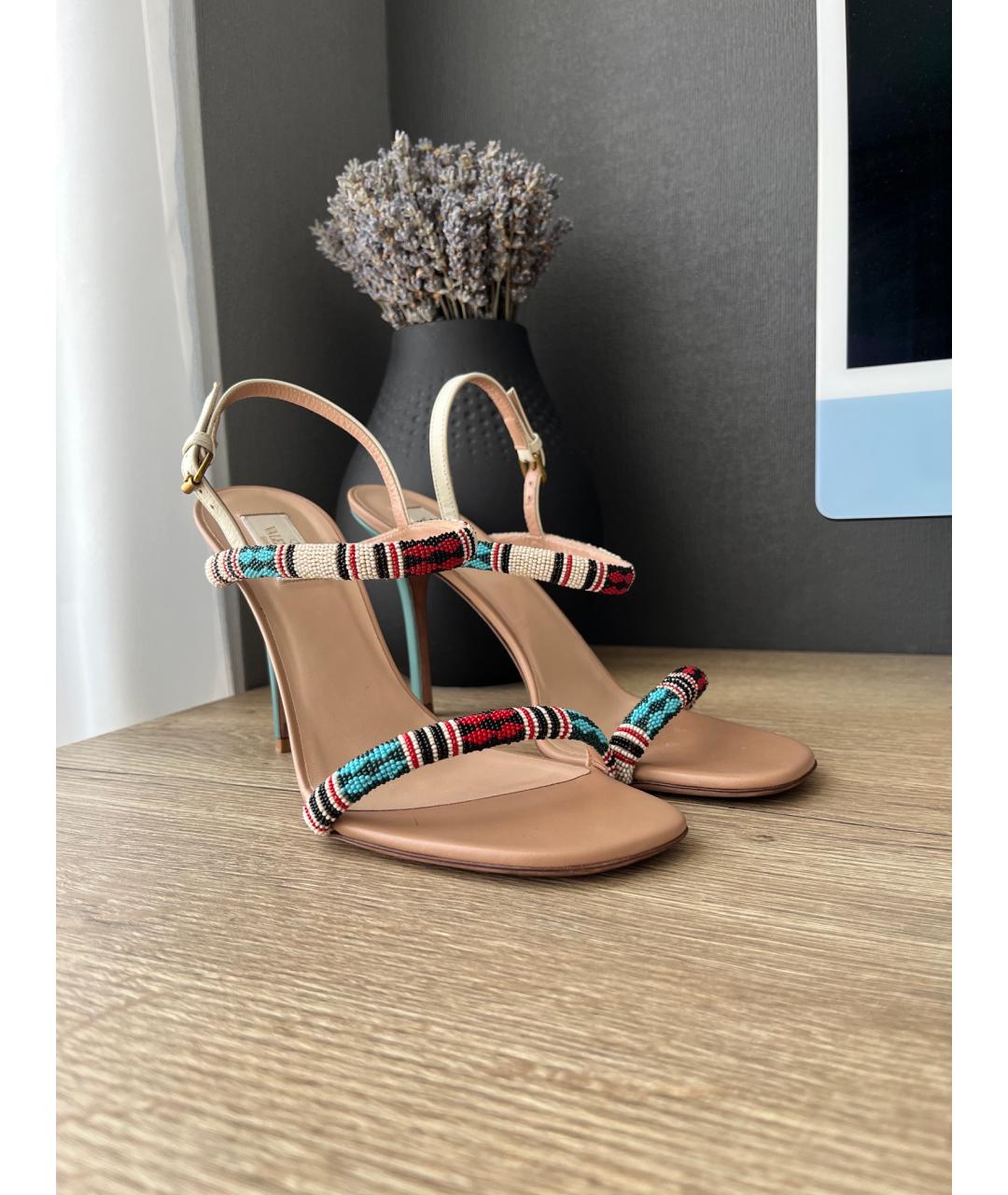 VALENTINO Мульти кожаные босоножки, фото 2