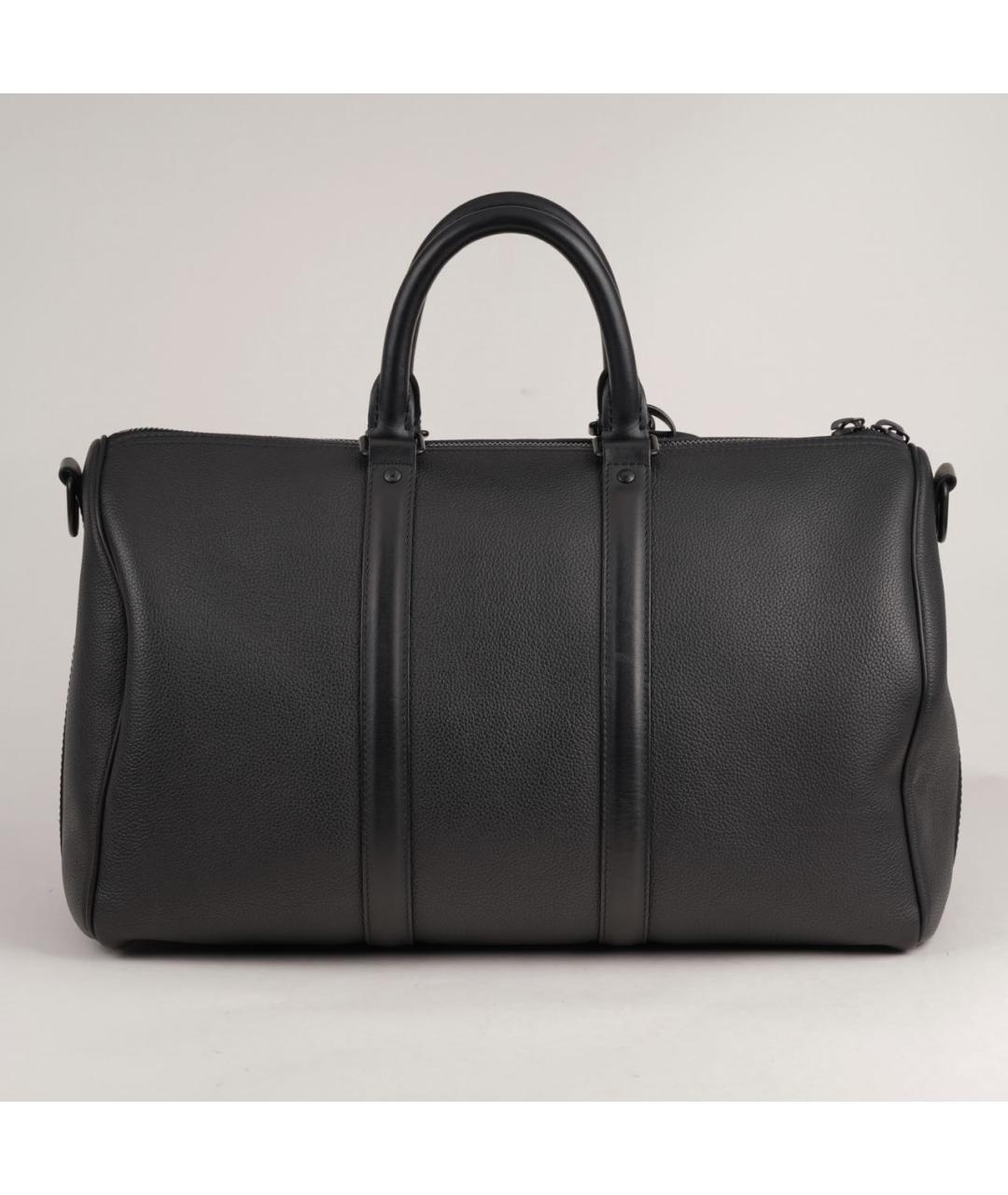 LOUIS VUITTON Черная кожаная дорожная/спортивная сумка, фото 3