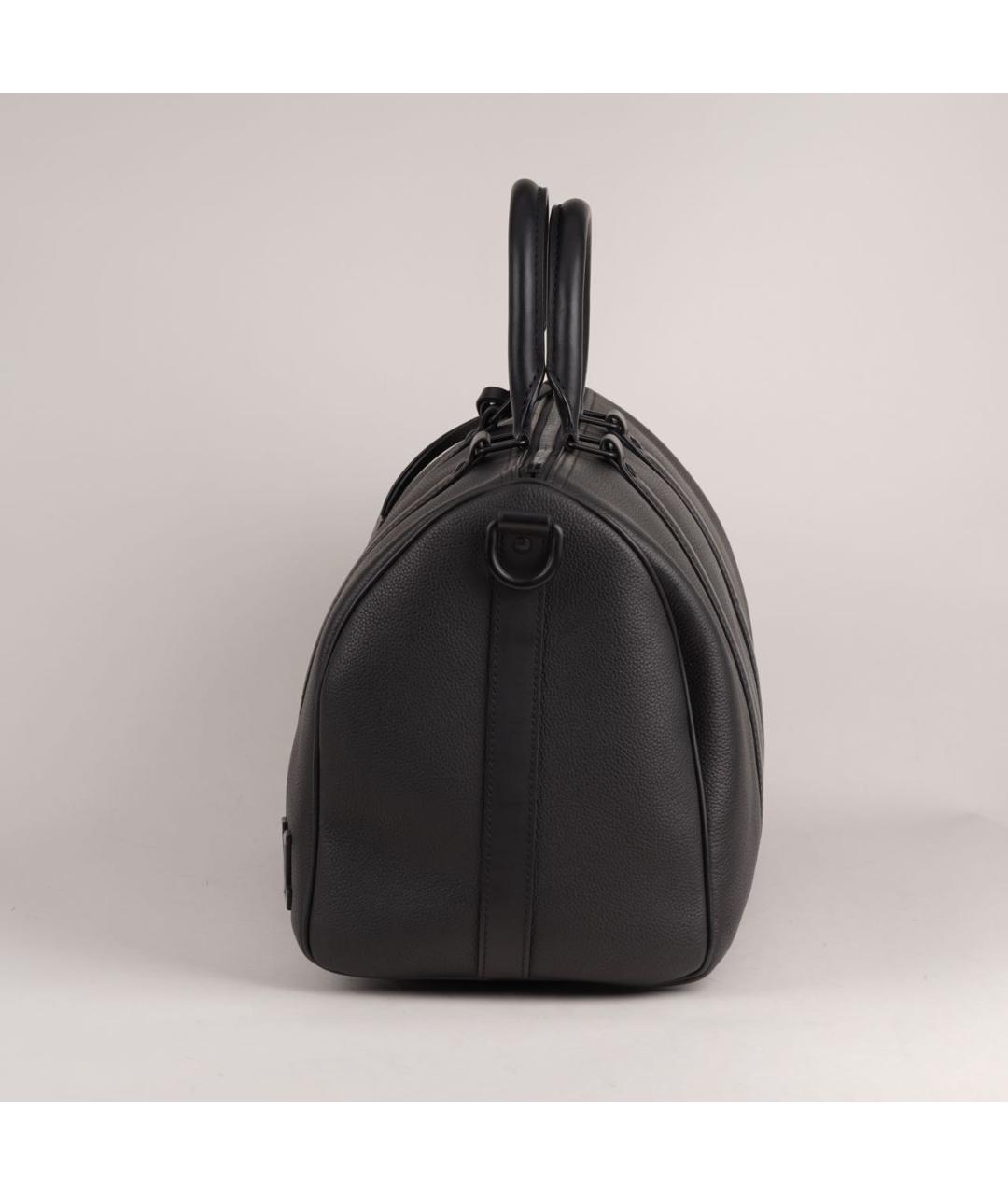 LOUIS VUITTON Черная кожаная дорожная/спортивная сумка, фото 5
