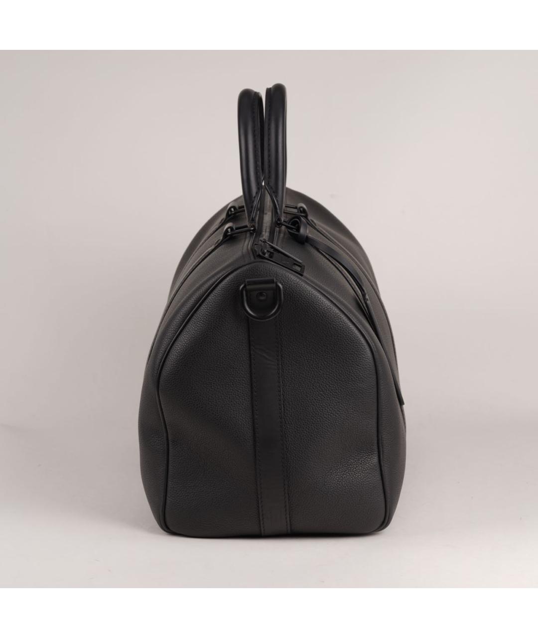 LOUIS VUITTON Черная кожаная дорожная/спортивная сумка, фото 4