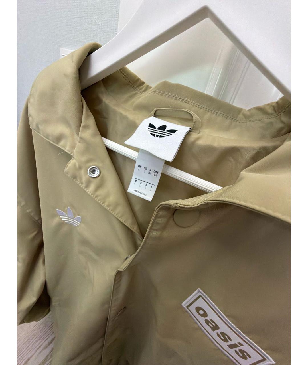 ADIDAS Бежевая полиэстеровая куртка, фото 3