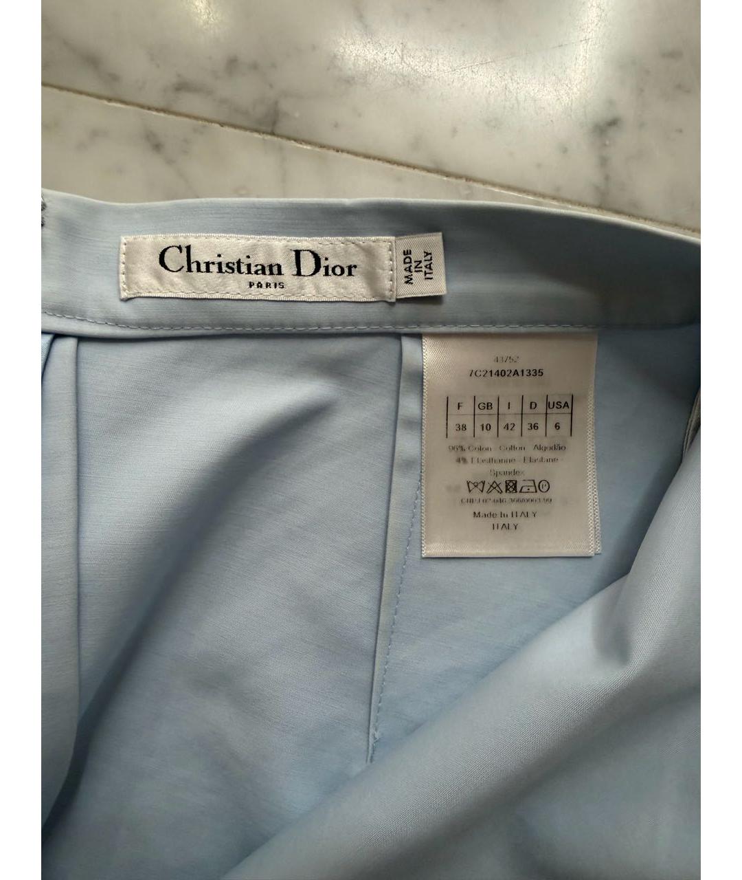 CHRISTIAN DIOR Голубые хлопковые шорты, фото 3