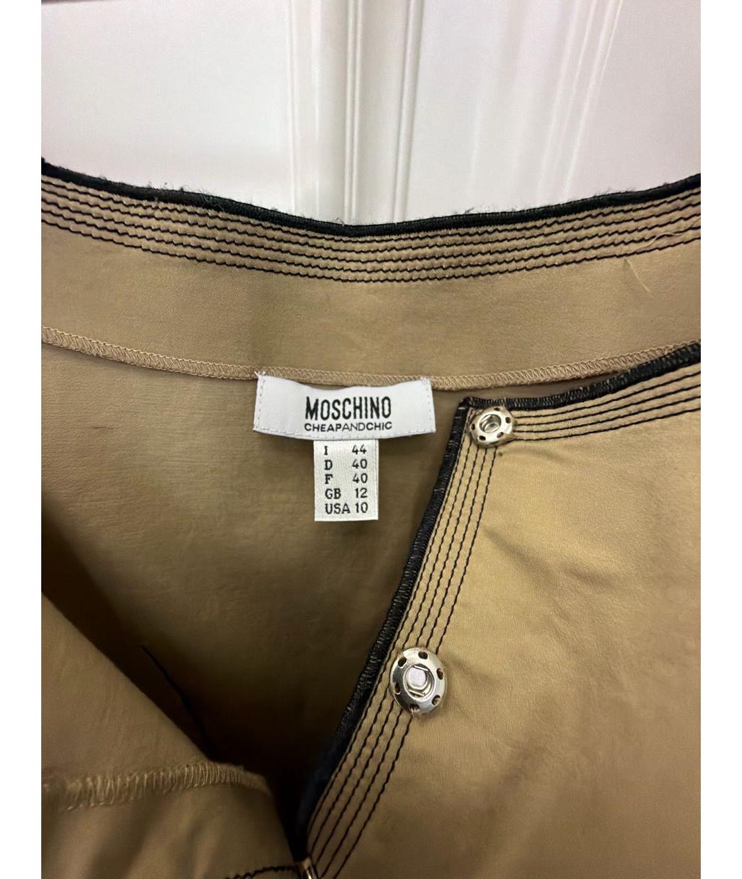 MOSCHINO Бежевое хлопко-эластановое повседневное платье, фото 3
