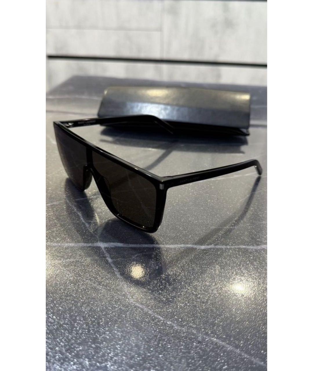 SAINT LAURENT Черные пластиковые солнцезащитные очки, фото 8