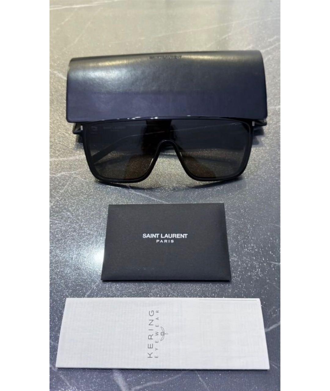 SAINT LAURENT Черные пластиковые солнцезащитные очки, фото 7