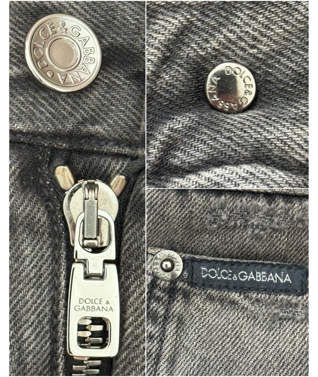 DOLCE&GABBANA Серые хлопковые джинсы, фото 3