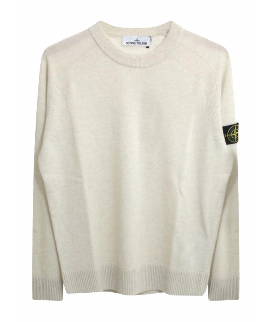 STONE ISLAND Бежевый шерстяной джемпер / свитер, фото 1