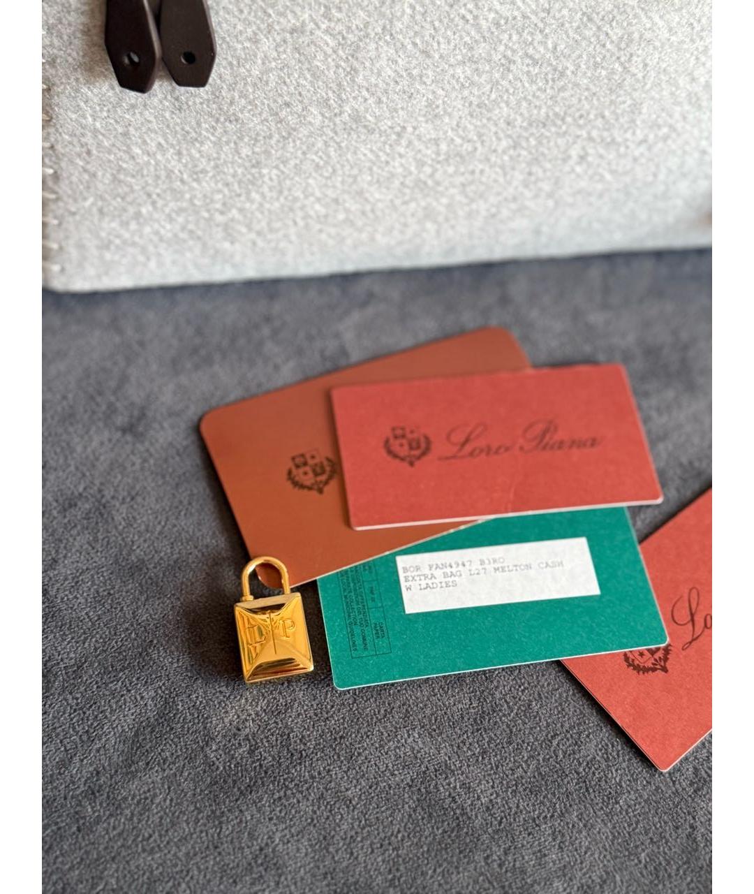 LORO PIANA Серая шерстяная сумка через плечо, фото 2