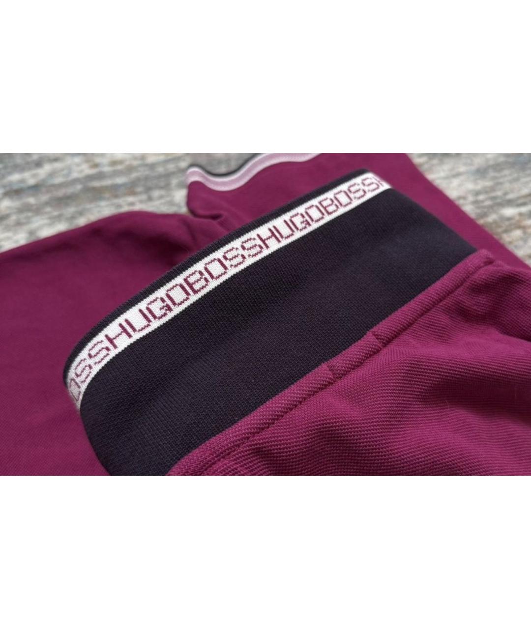HUGO BOSS Фиолетовое хлопковое поло с коротким рукавом, фото 5