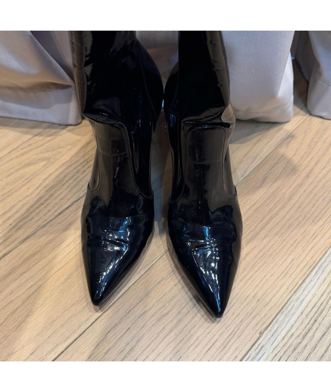 GIANVITO ROSSI Черные ботфорты из лакированной кожи, фото 2