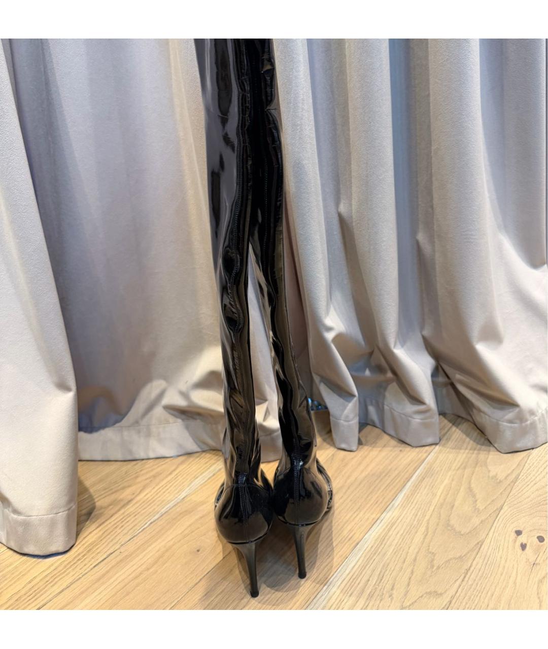 GIANVITO ROSSI Черные ботфорты из лакированной кожи, фото 4