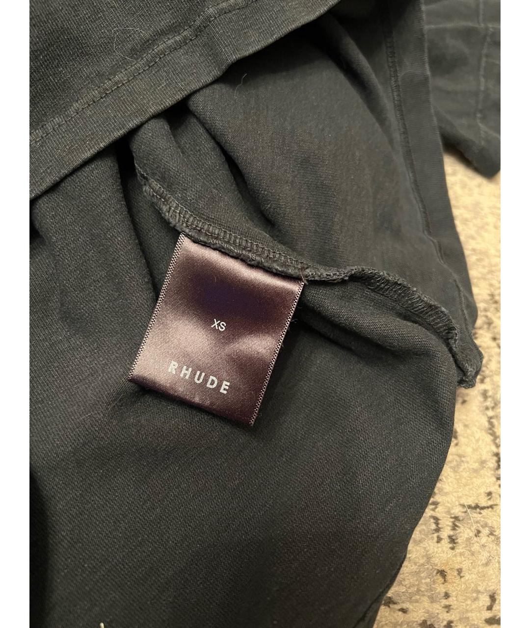 RHUDE Антрацитовая хлопковая футболка, фото 4