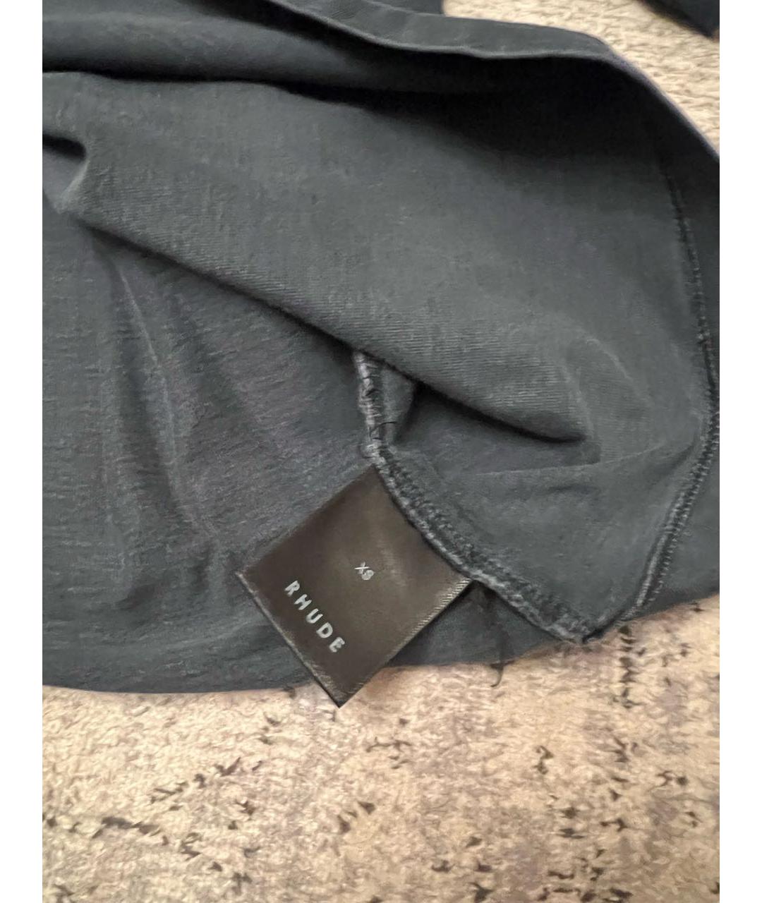 RHUDE Антрацитовая хлопковая футболка, фото 5