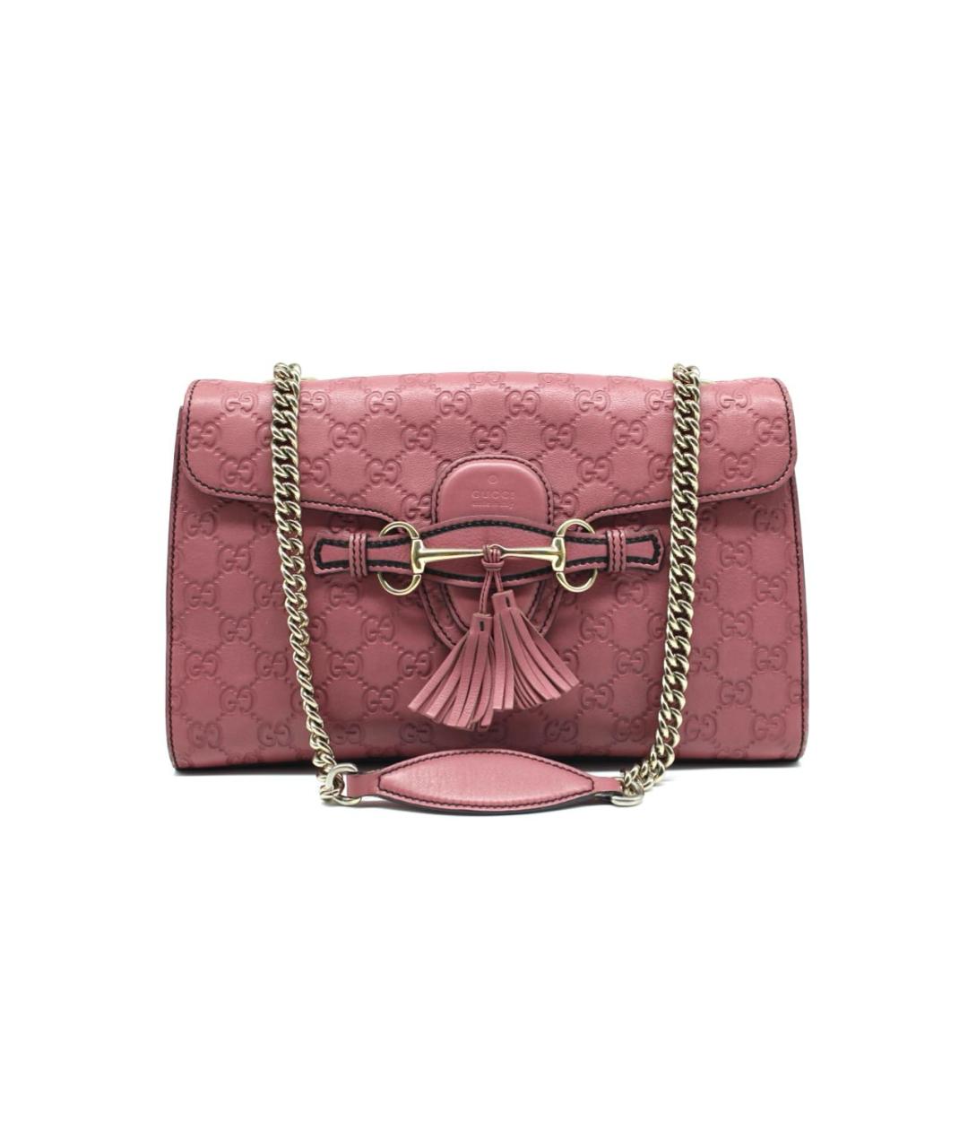 GUCCI Розовая кожаная сумка с короткими ручками, фото 9