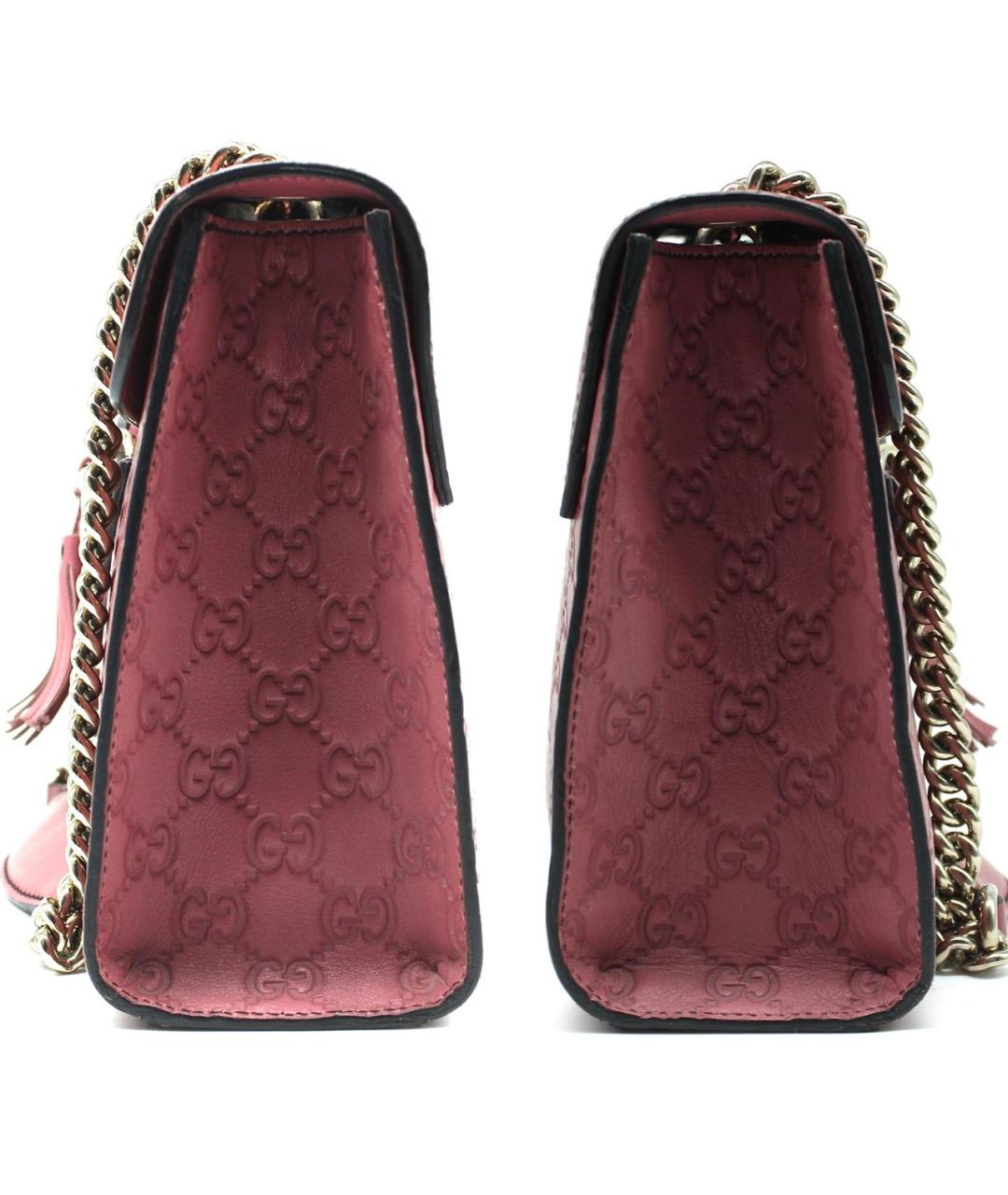 GUCCI Розовая кожаная сумка с короткими ручками, фото 3