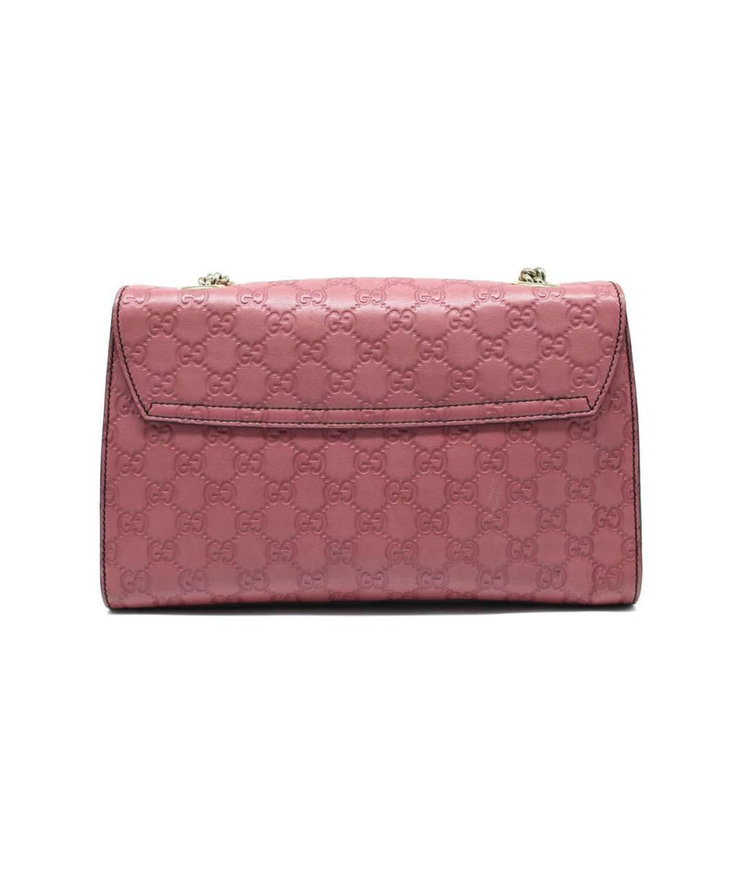 GUCCI Розовая кожаная сумка с короткими ручками, фото 2