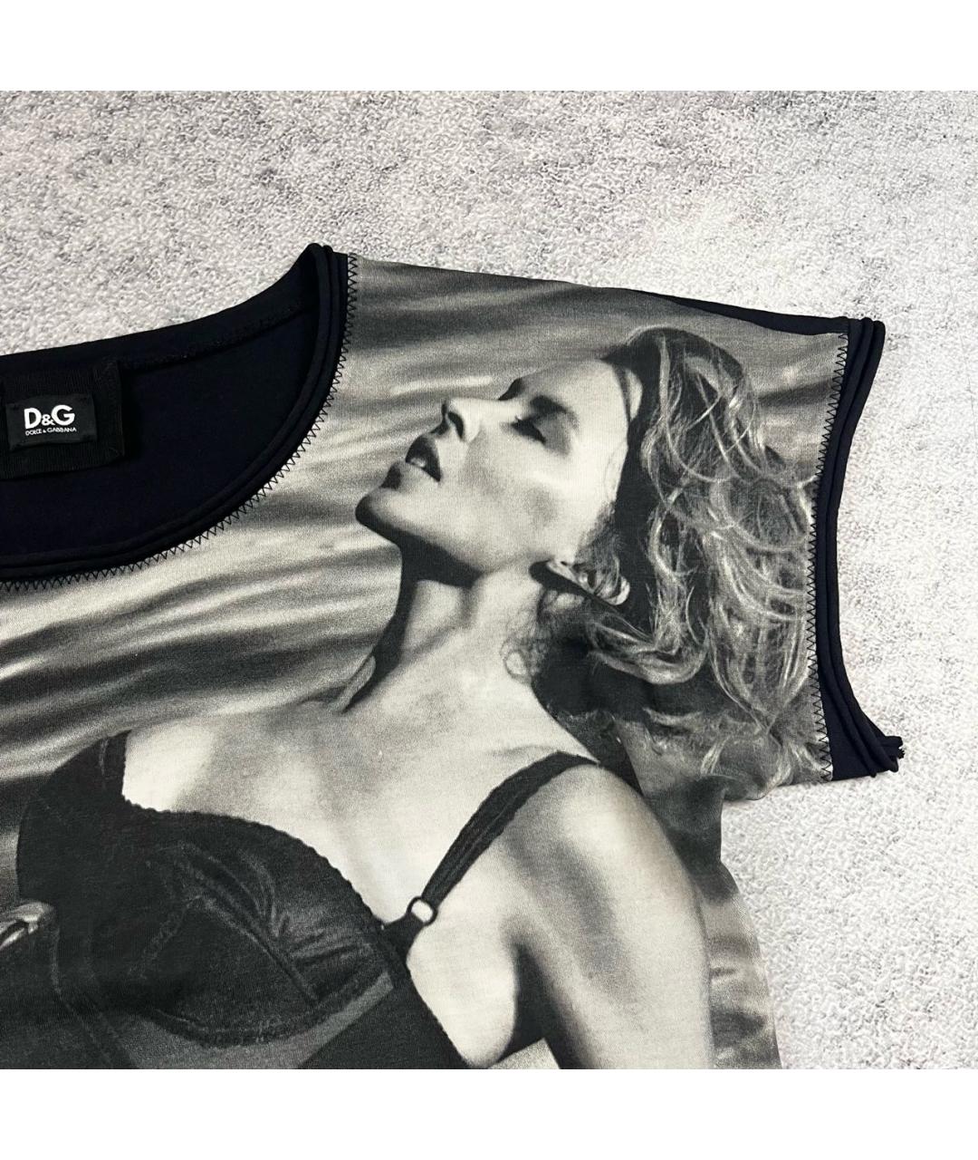 DOLCE&GABBANA Черная хлопковая футболка, фото 3