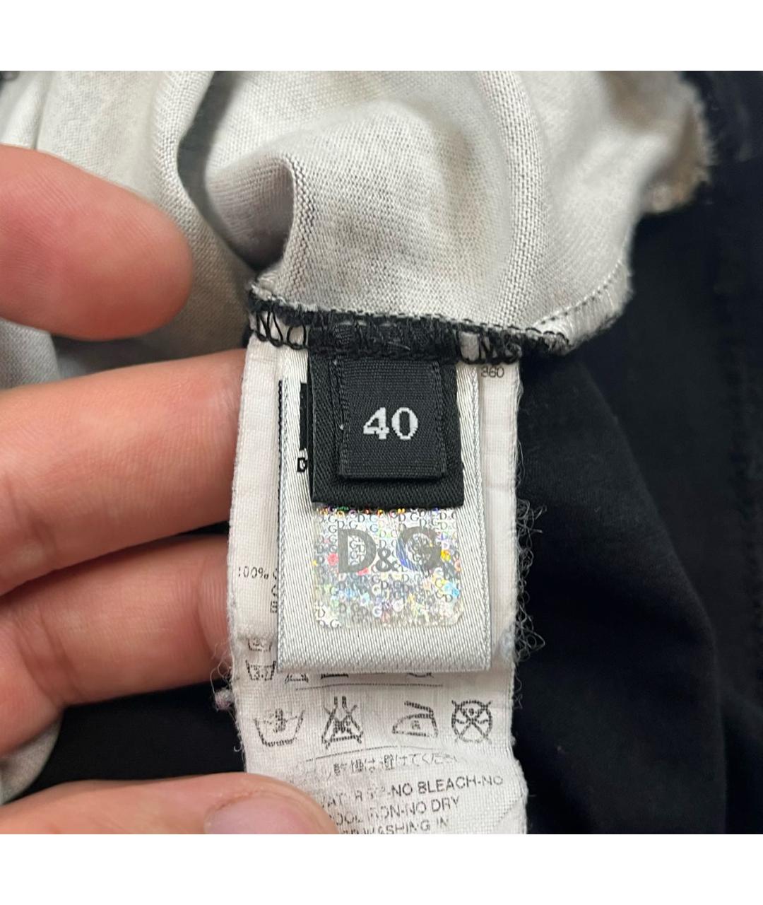 DOLCE&GABBANA Черная хлопковая футболка, фото 7