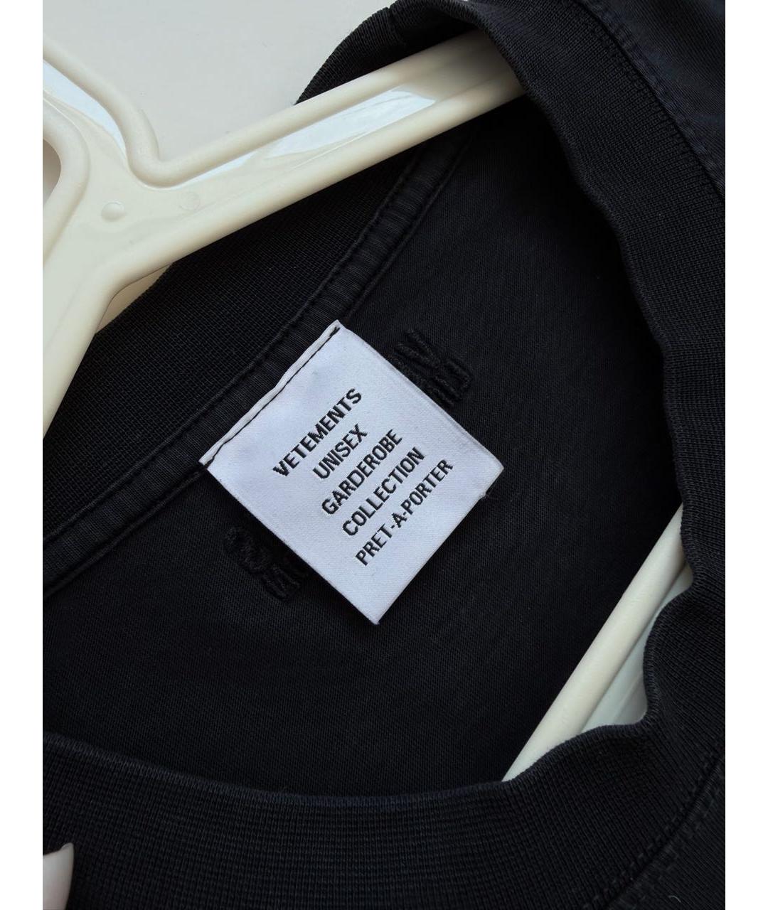 VETEMENTS Антрацитовая хлопковая футболка, фото 3