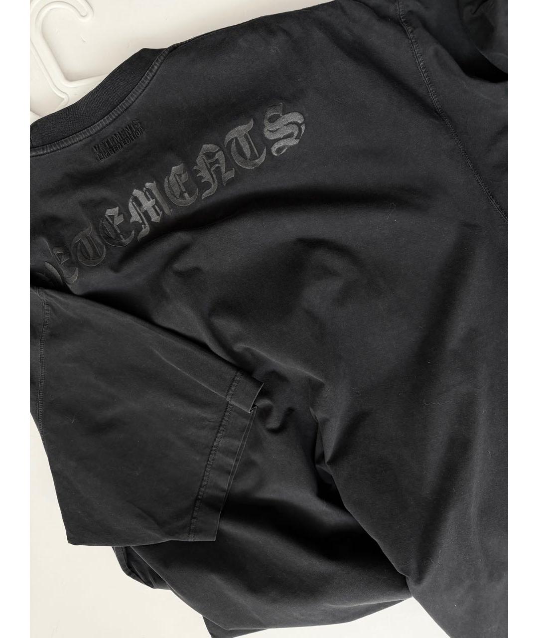 VETEMENTS Антрацитовая хлопковая футболка, фото 2