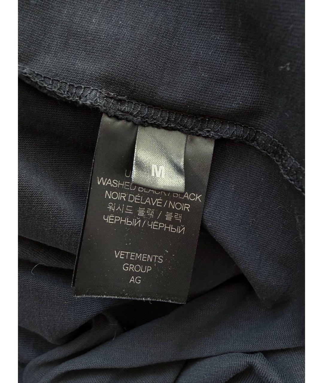 VETEMENTS Антрацитовая хлопковая футболка, фото 6