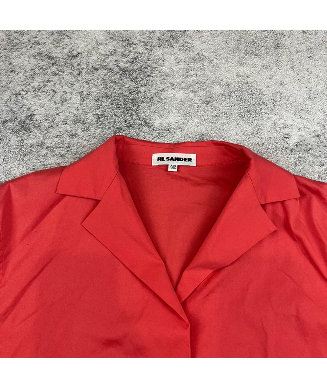 JIL SANDER Коралловая хлопковая рубашка, фото 4