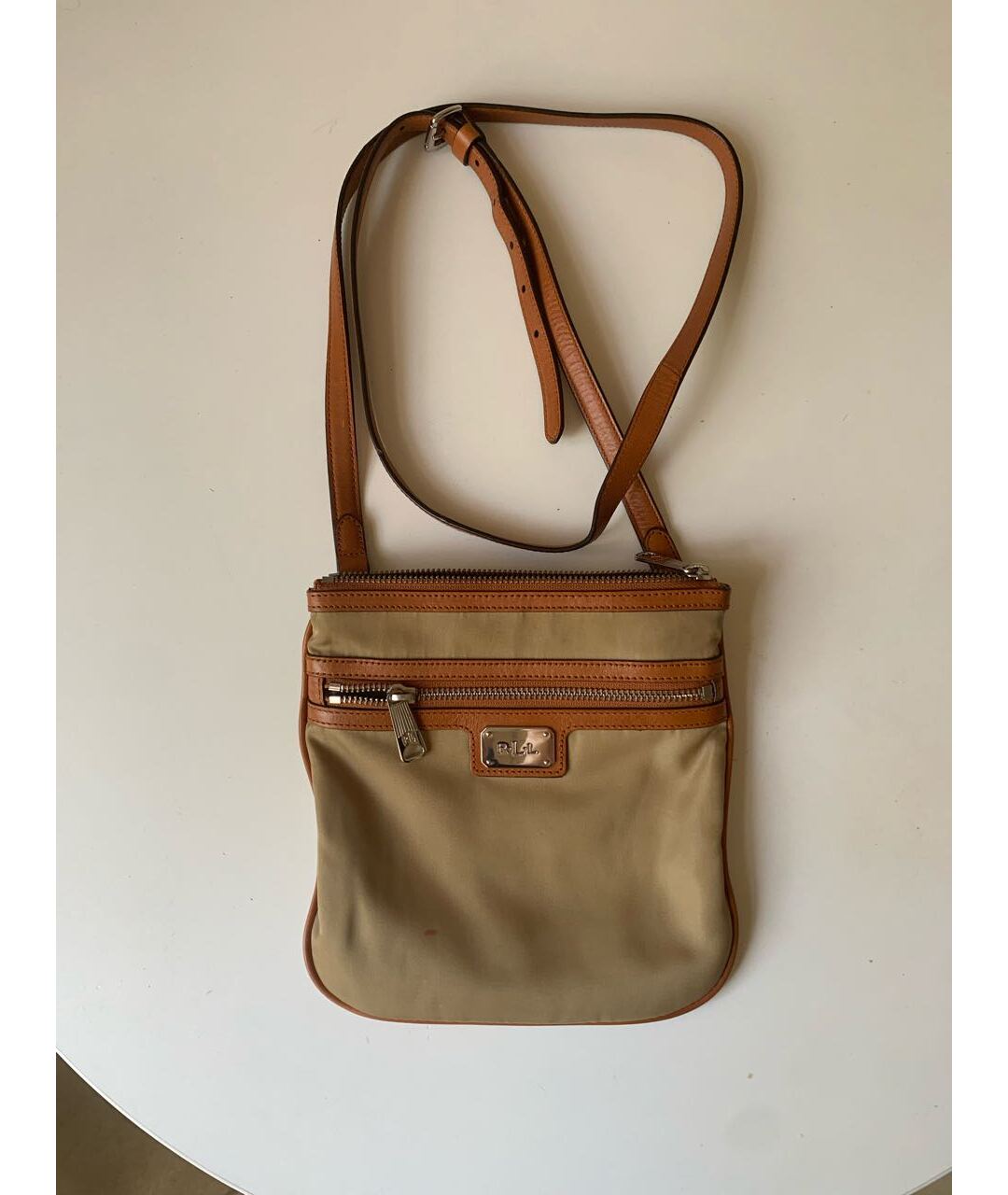 RALPH LAUREN Бежевая синтетическая сумка тоут, фото 5