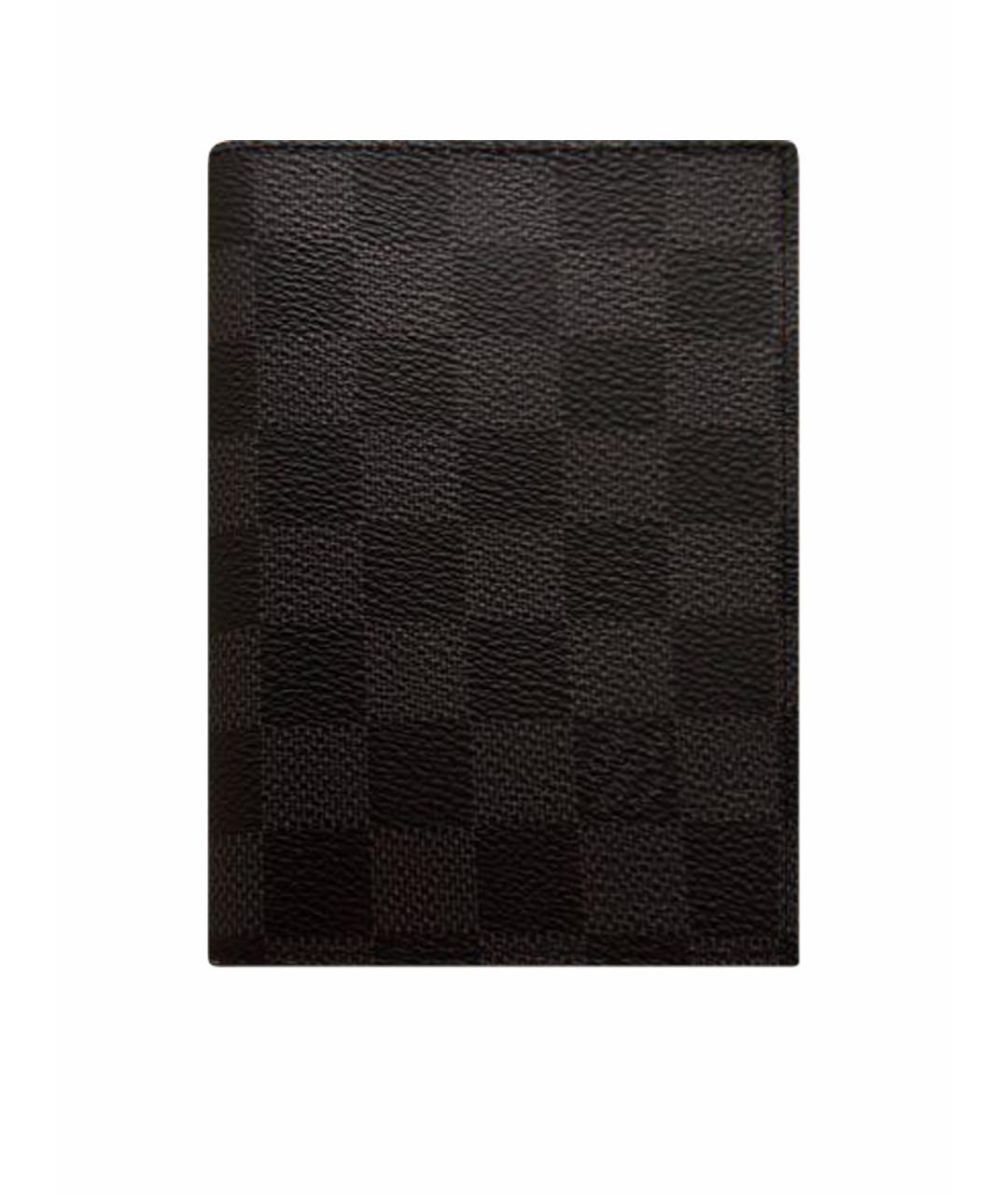 LOUIS VUITTON Черный кожаный кардхолдер, фото 5