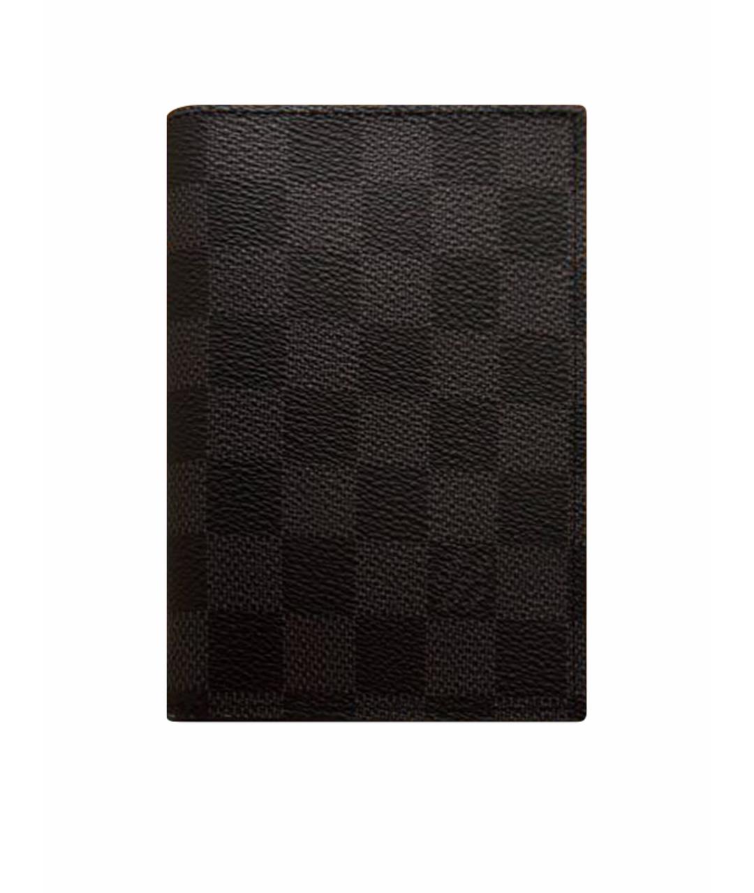 LOUIS VUITTON Черный кожаный кардхолдер, фото 1