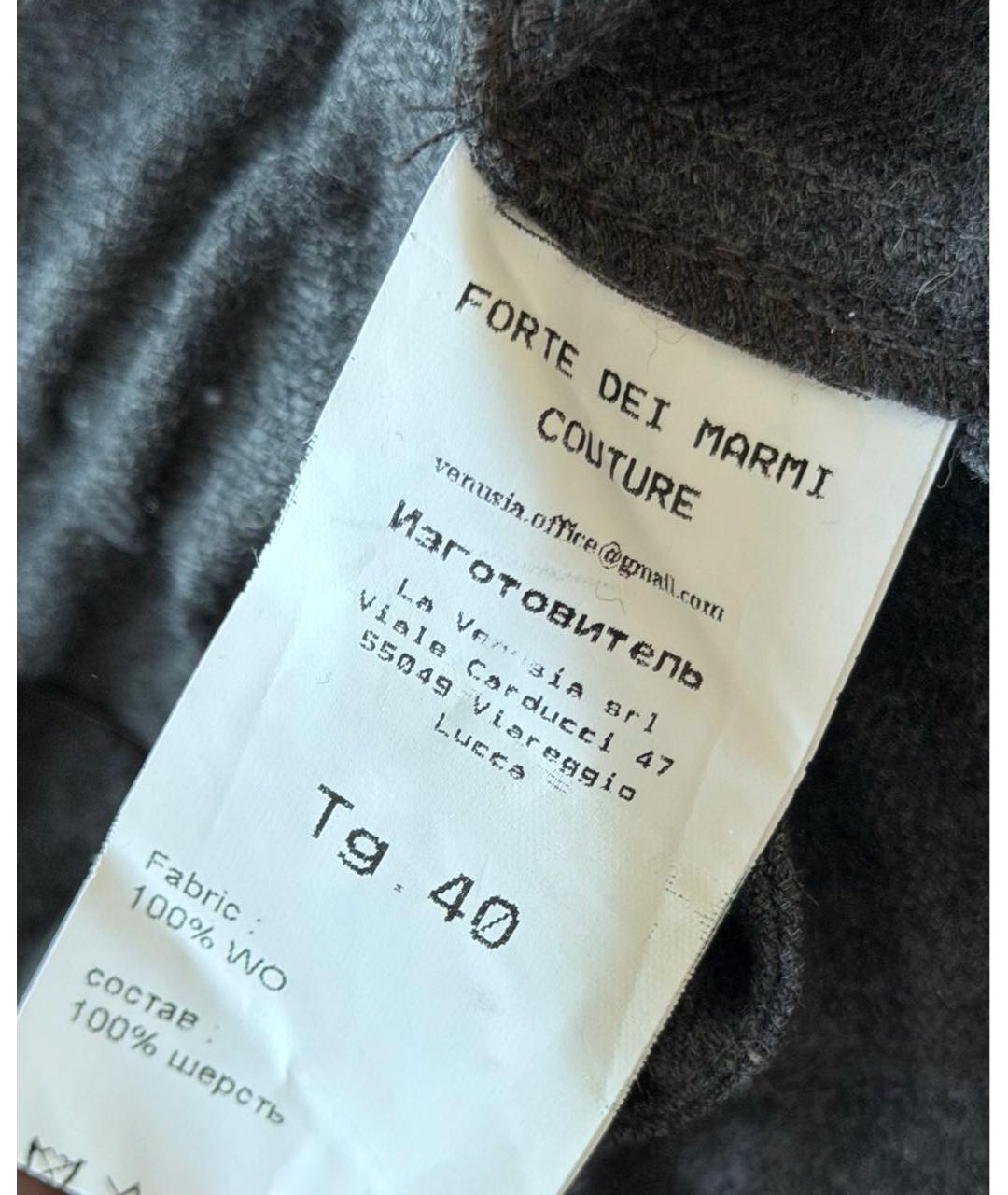 FORTE COUTURE Антрацитовые шерстяные прямые брюки, фото 4
