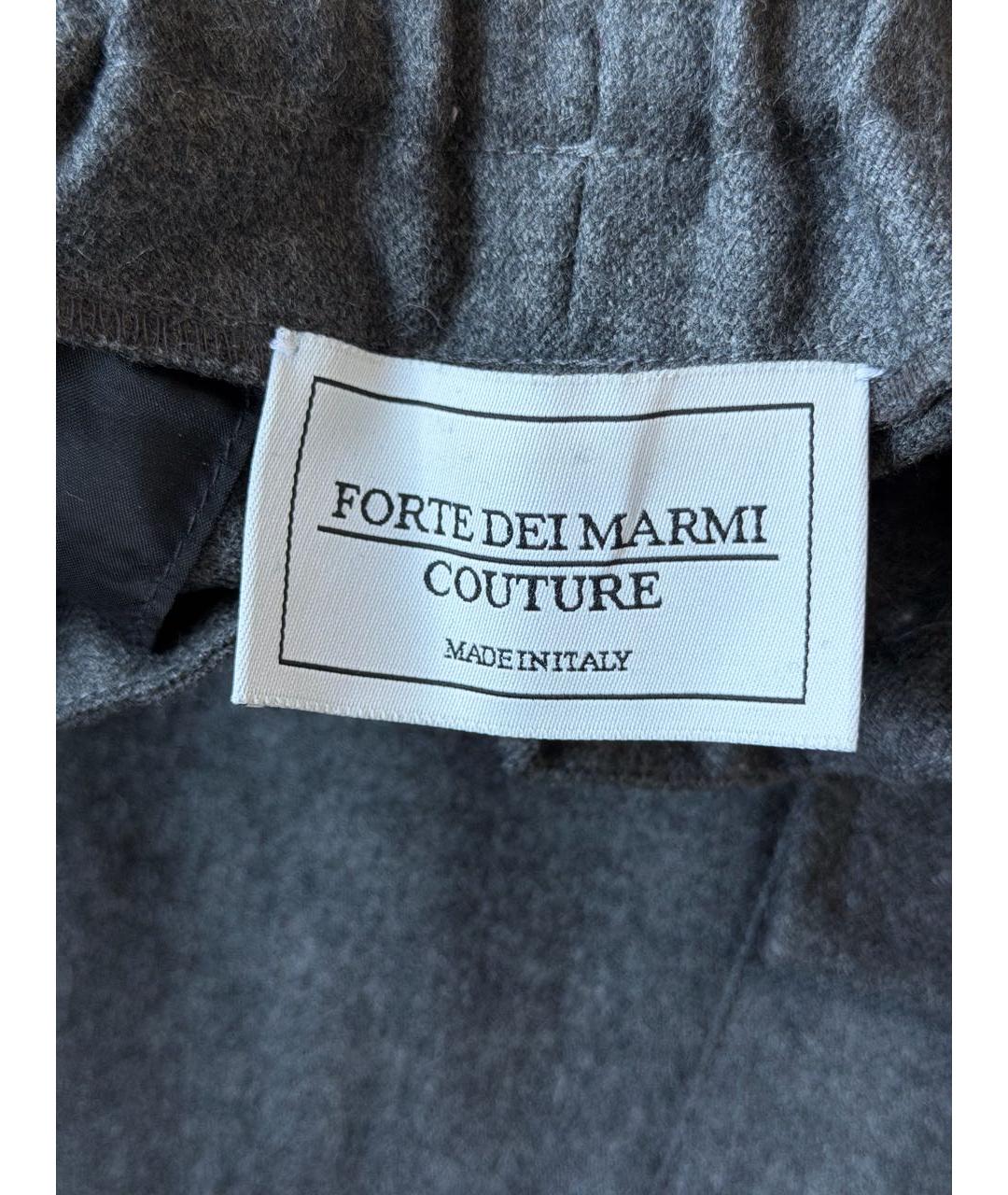 FORTE COUTURE Антрацитовые шерстяные прямые брюки, фото 3