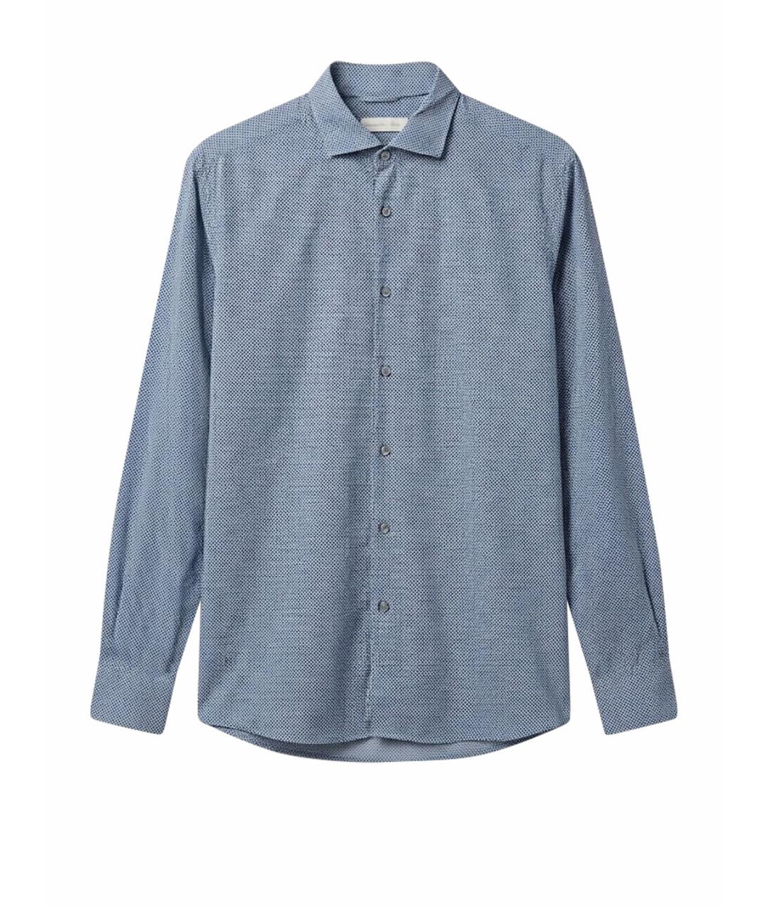 ERMENEGILDO ZEGNA XXX Голубая хлопко-шелковая классическая рубашка, фото 1