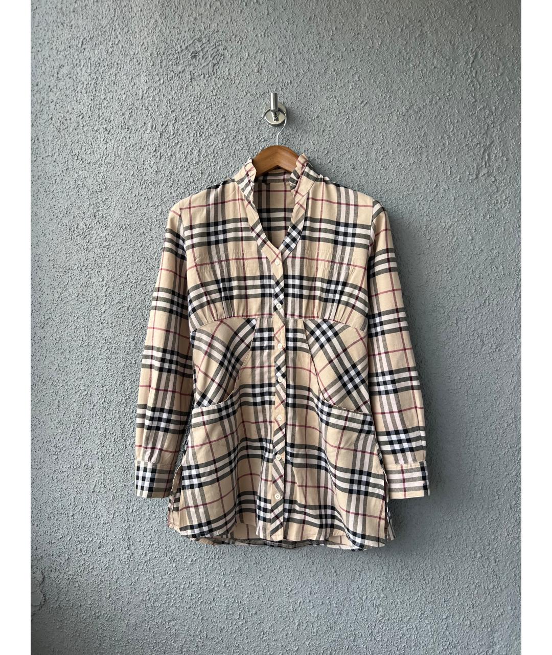 BURBERRY Бежевая хлопковая блузы, фото 6