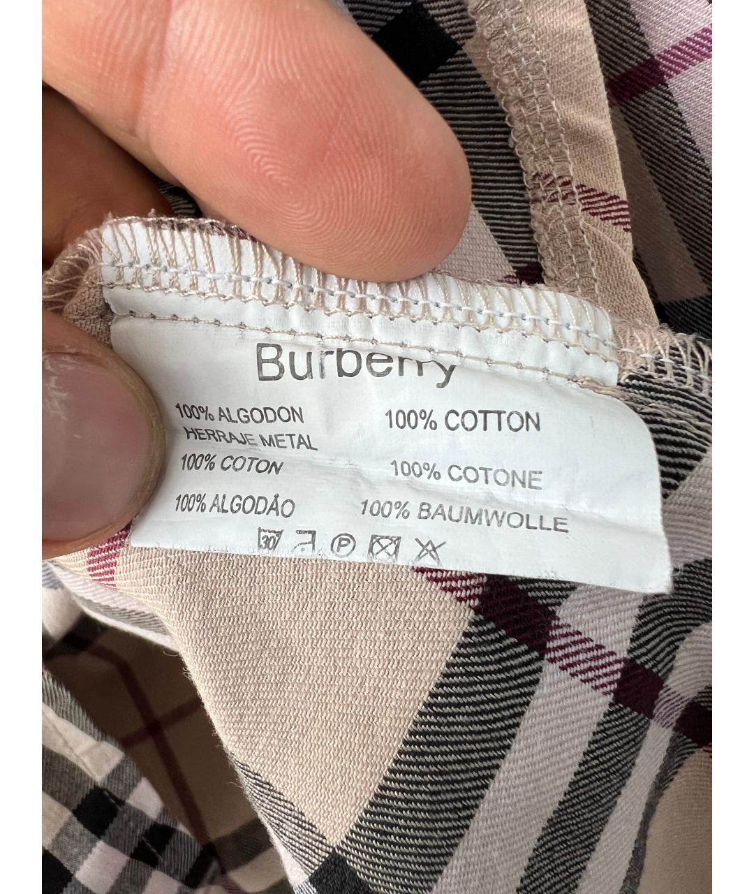 BURBERRY Бежевая хлопковая блузы, фото 4