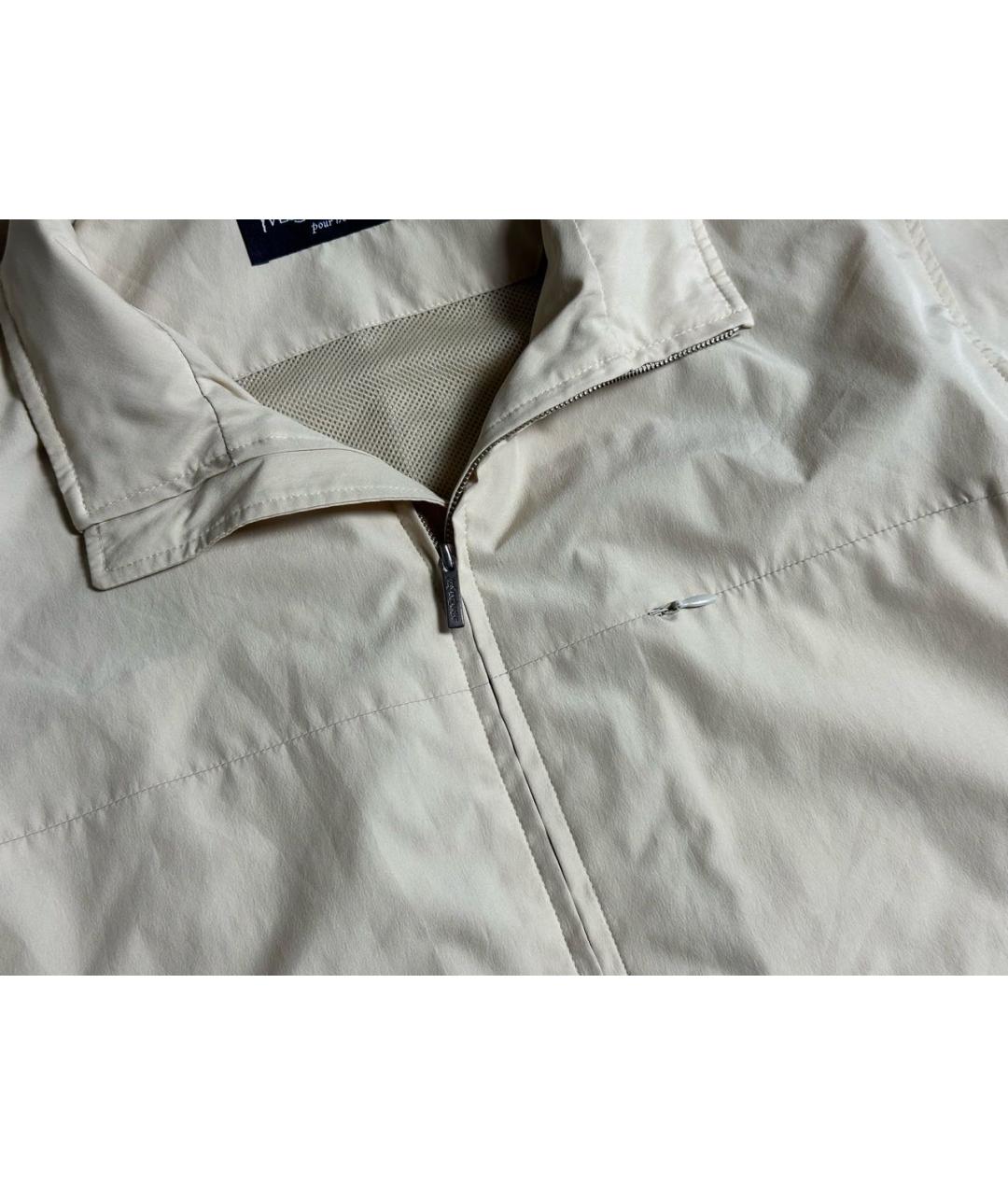 SAINT LAURENT Бежевая полиэстеровая куртка, фото 4
